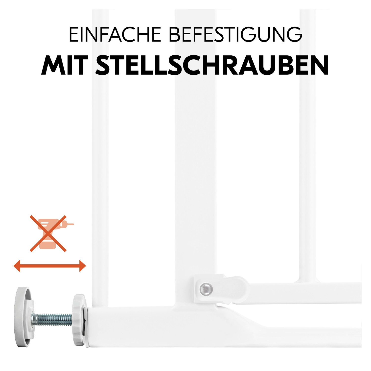 Hauck Traphek Clear Step Autoclose 2 set inclusief verlenging 9 cm, wit