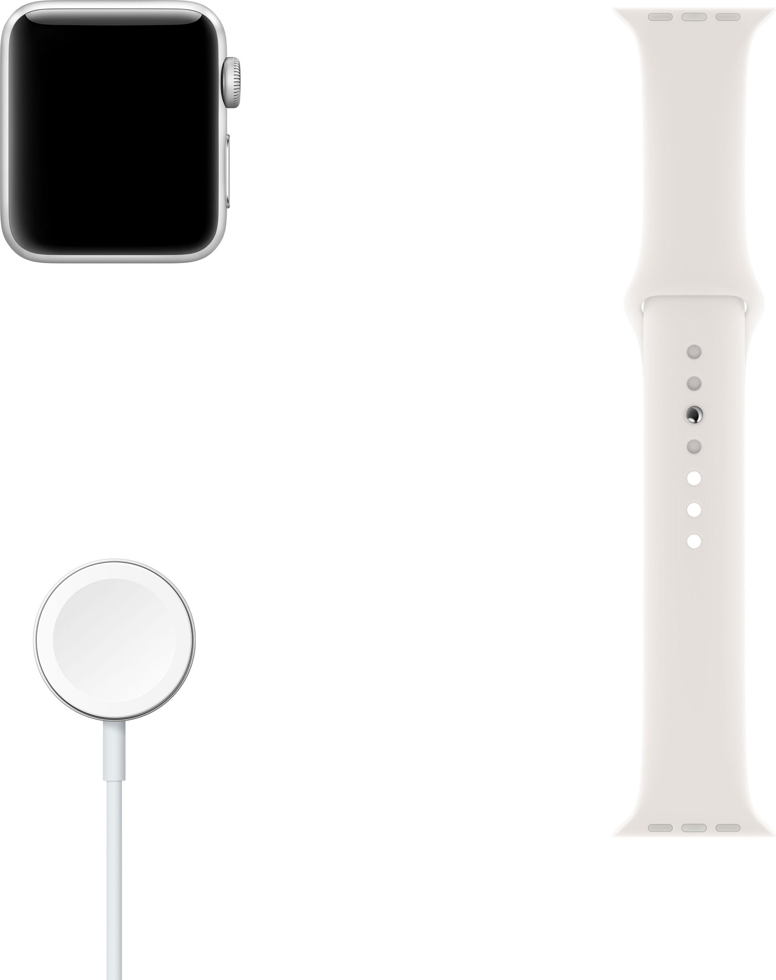 Apple Watch Series 3 gps, aluminium kast met sportbandje 38 mm inclusief  oplaadstation (magnetische oplaadkabel) snel gevonden | OTTO