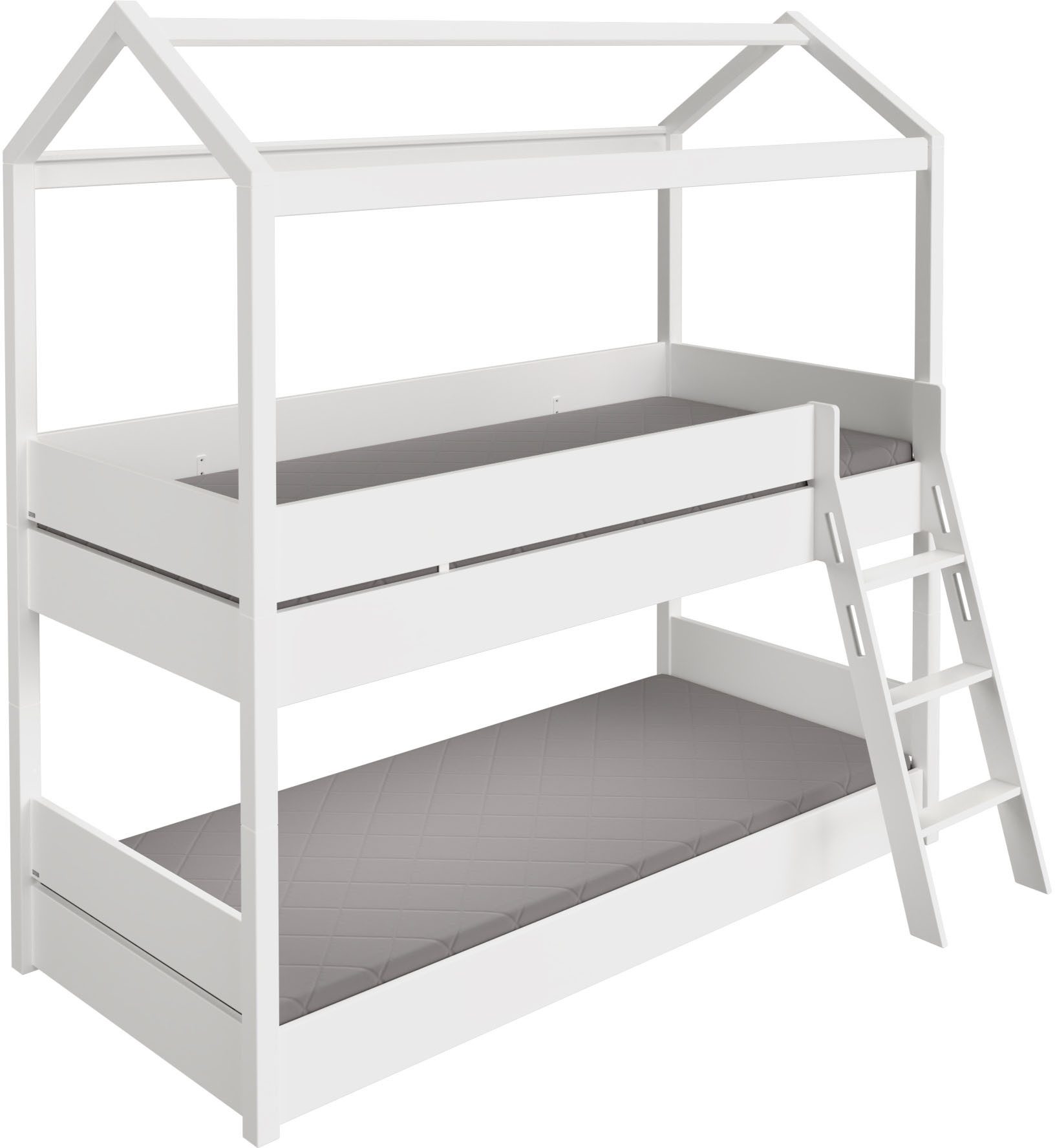 PAIDI Kinderwelten Huisbed TINY HOUSE stapelbed eenpersoonsbedden wit