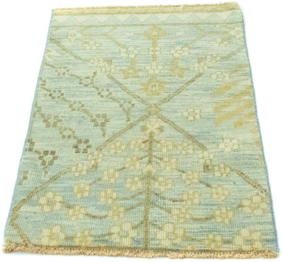 morgenland Wollen kleed Design-vloerkleed met de hand geknoopt blauw handgeknoopt