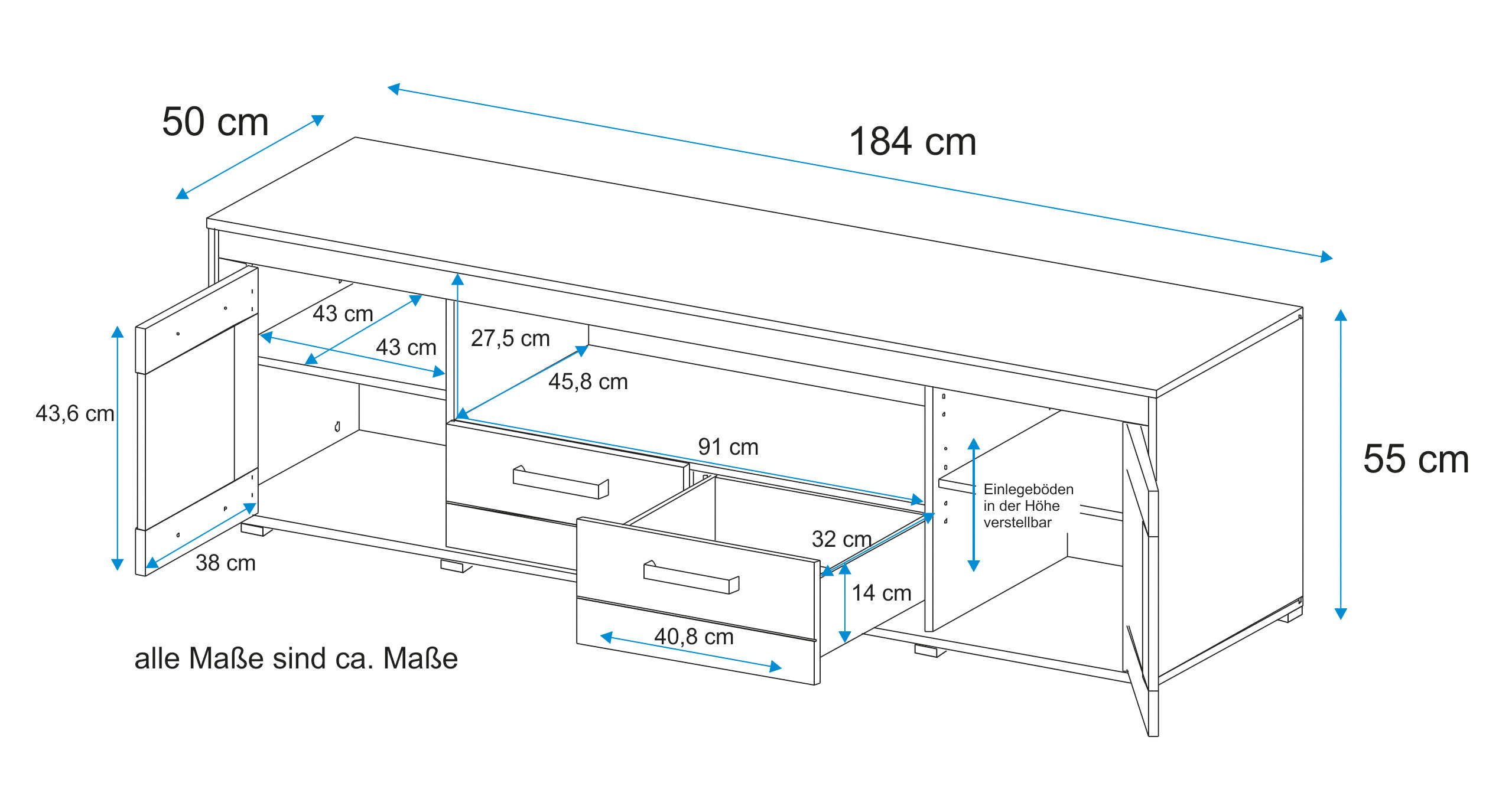 VOGL Möbelfabrik Tv-meubel Breedte 150 cm