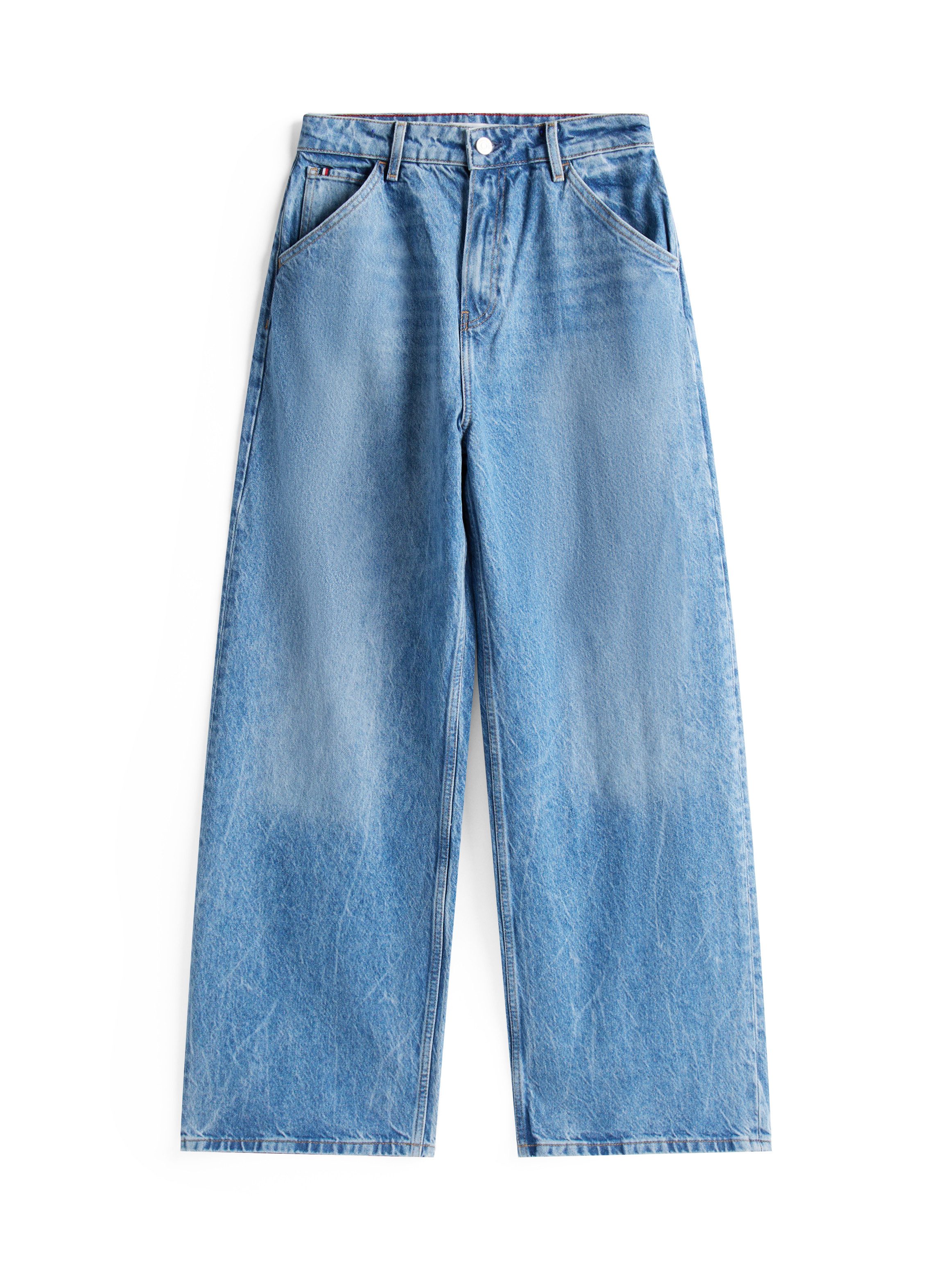 Tommy Hilfiger Wijde jeans Loose Wide Leg Regular Waist met tommy hilfiger logo-badge
