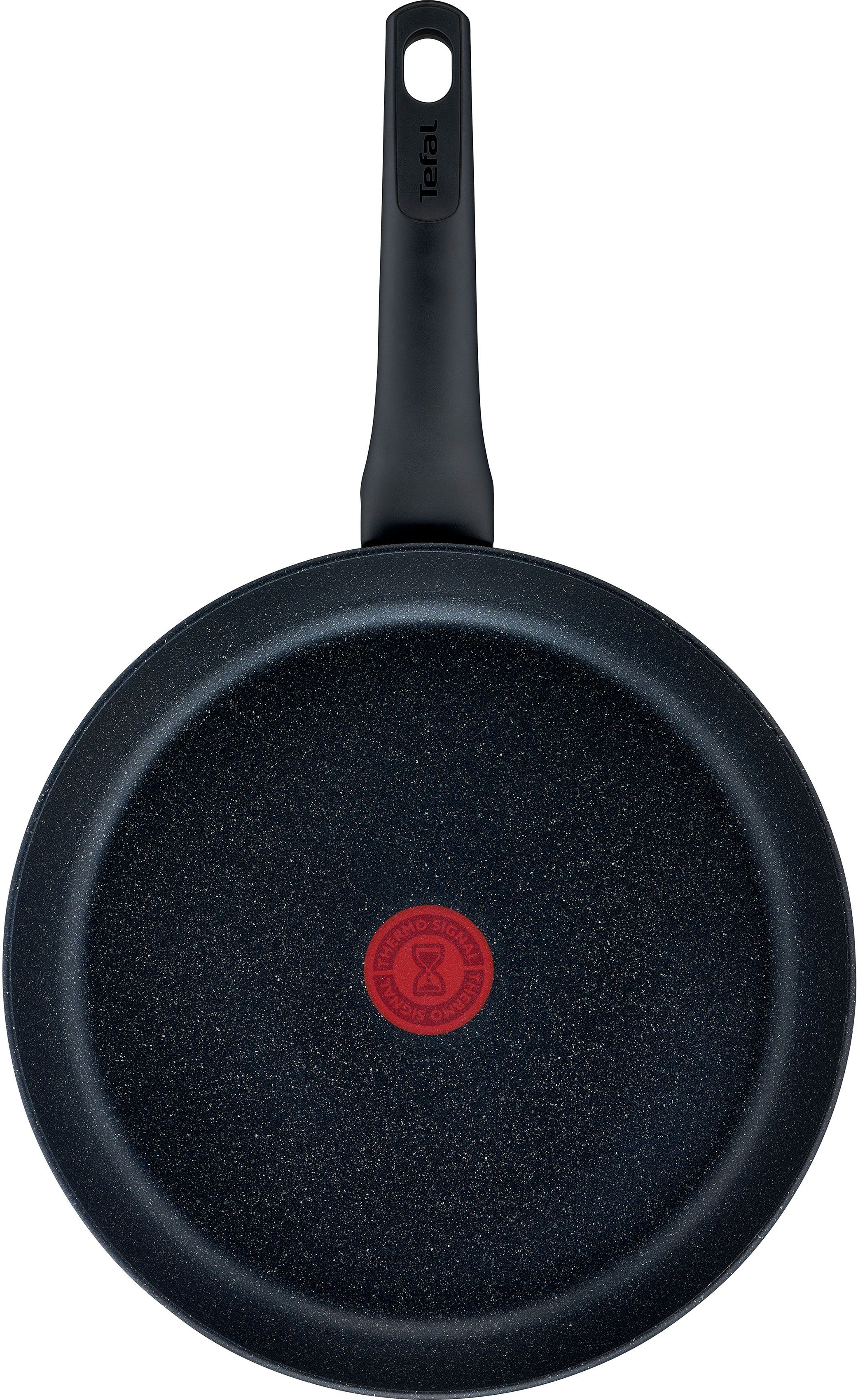 Tefal Koekenpan Black stone Aluminium, Mineralia anti-aanbak, thermo-signaal, voor alle kookplaten, inductie (1-delig)