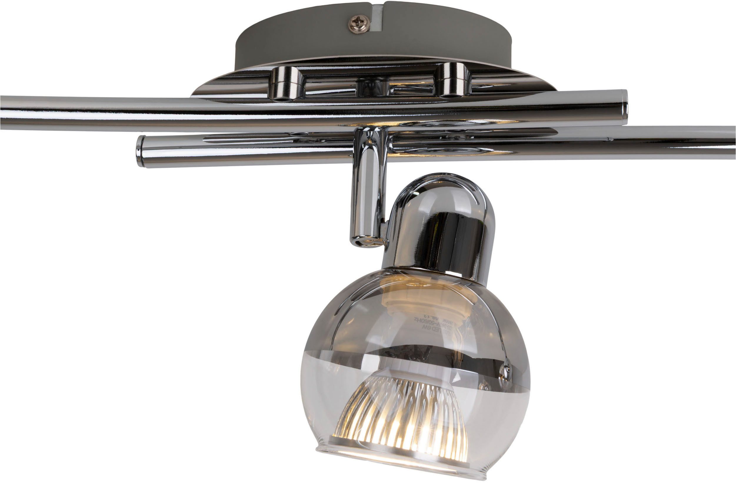 näve Plafondspotje Boccia 1-lamps, glas in amber d: 23,5cm, toevoerkabel 150cm zwart, e27 excl. lichtbron (1 stuk)