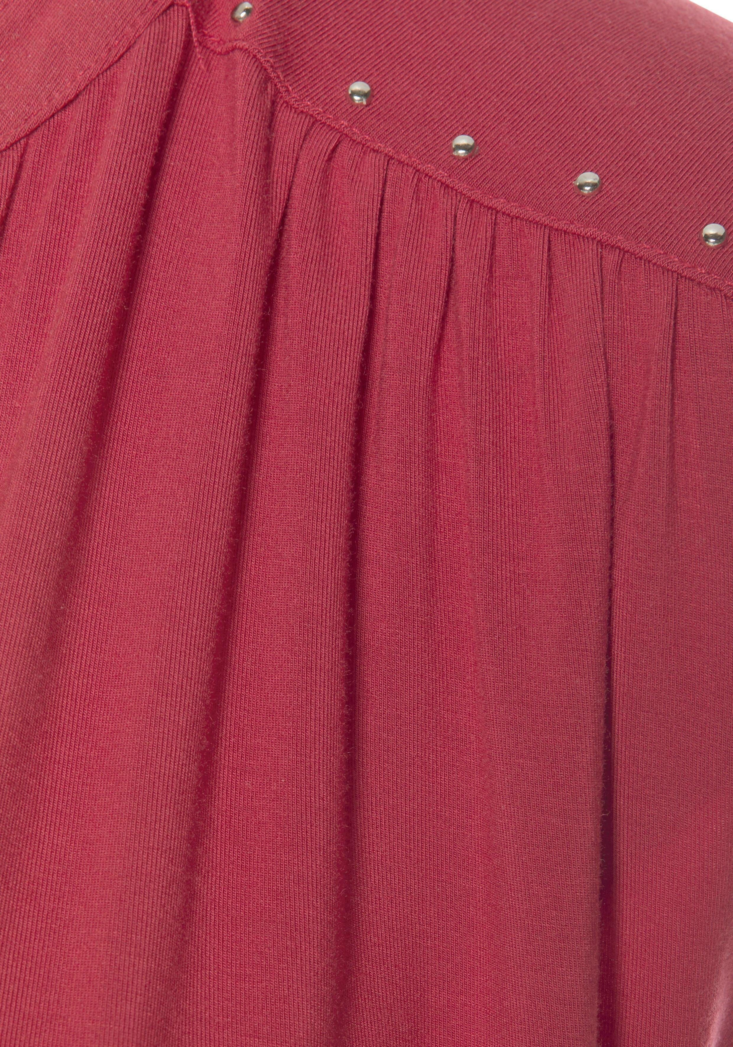 Lascana Tanktop met zilverkleurige studs-details, losse blousetop