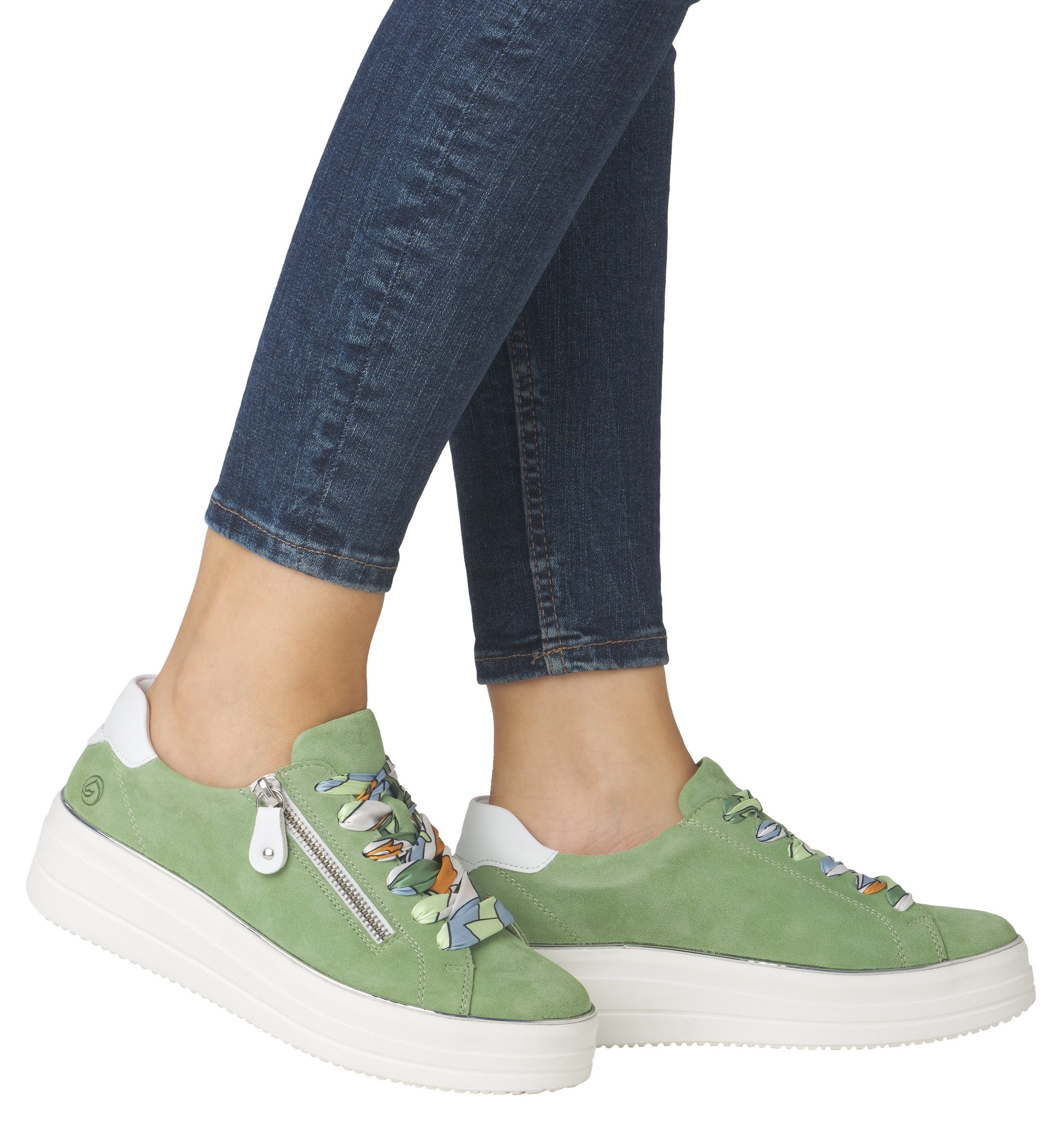 Remonte Plateausneakers , vrijetijdsschoen, lage schoen, veterschoen met zijrits