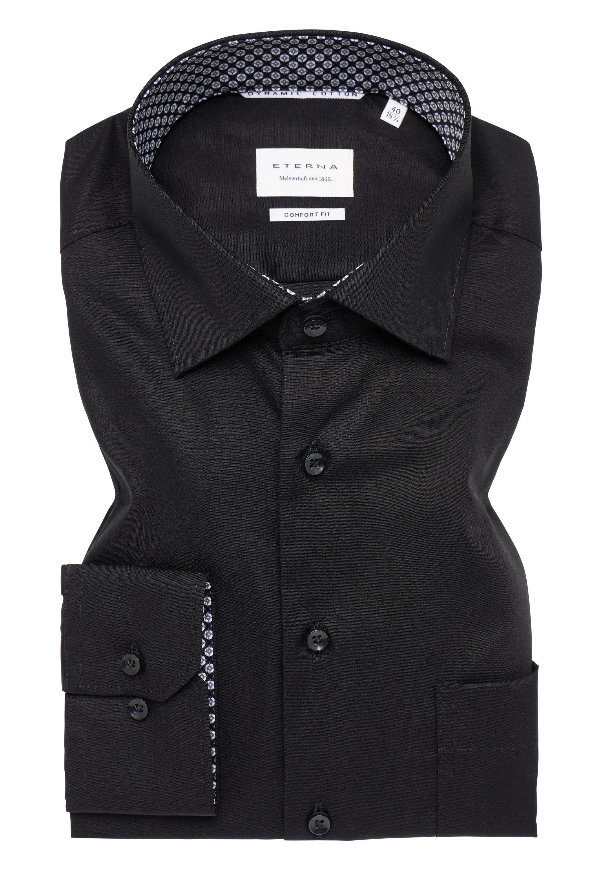 Eterna Overhemd met lange mouwen Comfort fit NON IRON (strijkvrij)