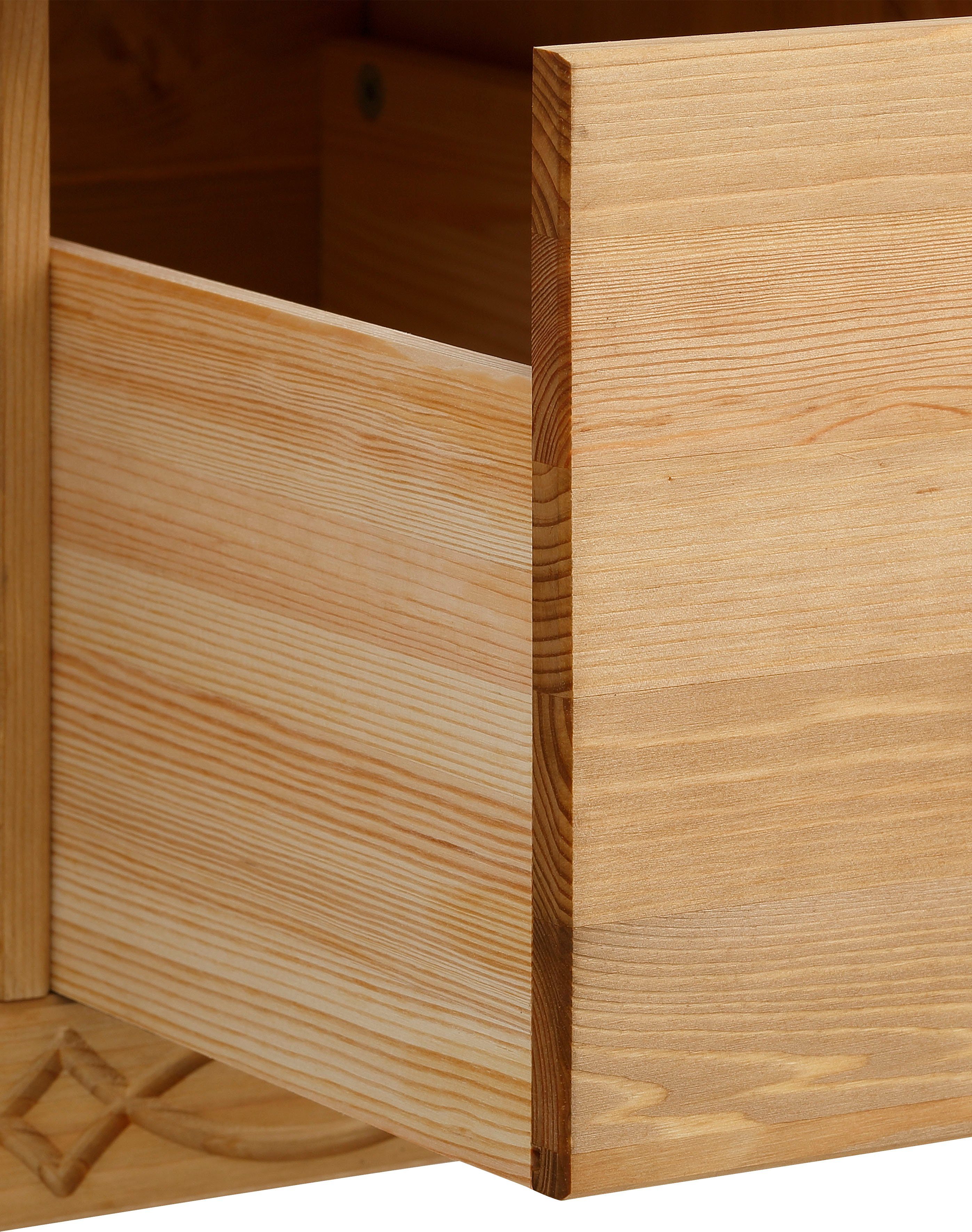 Home affaire Salontafel Indra van massief dennenhout, fsc®, met opbergruimte, discreet ornament