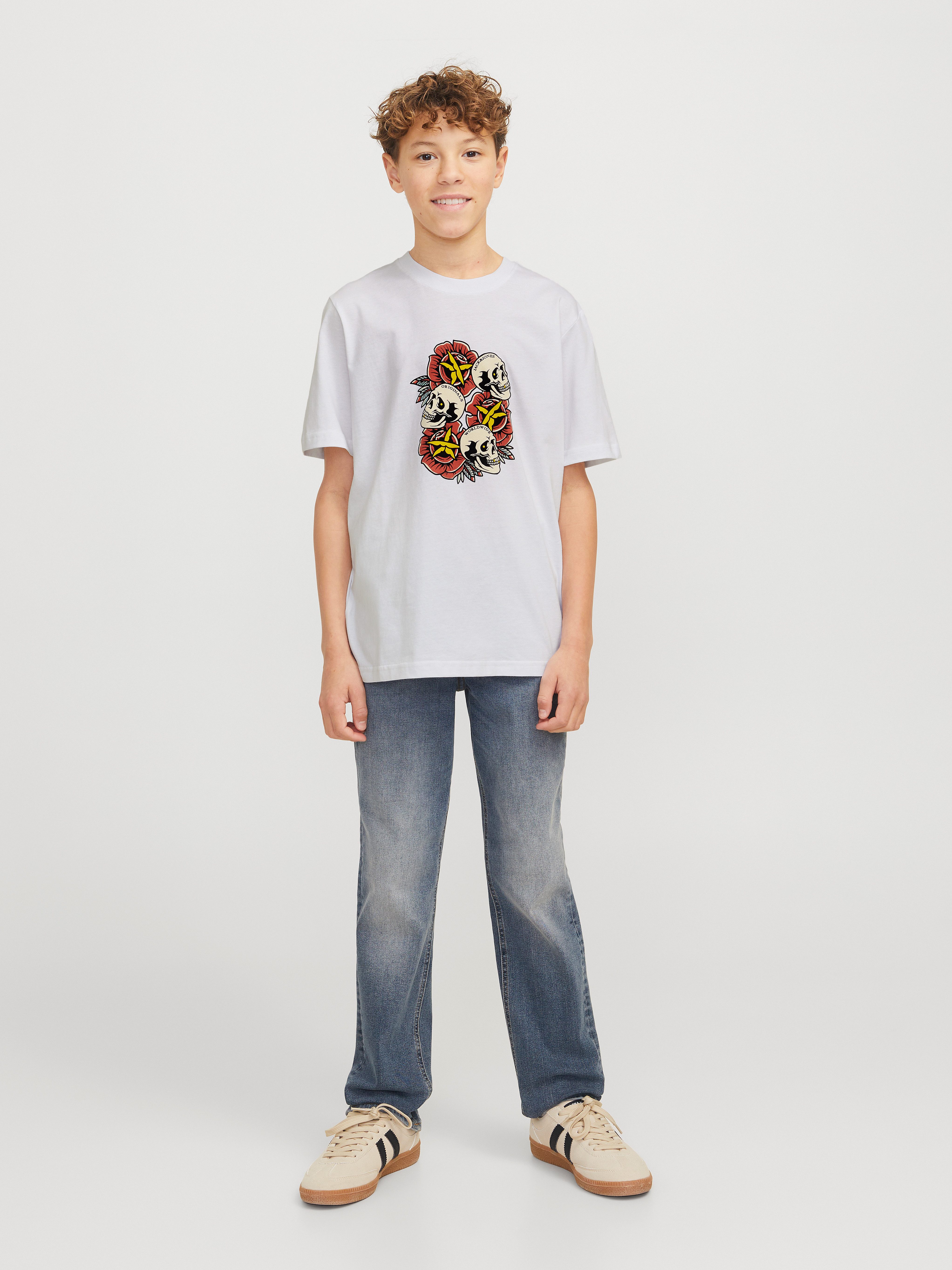 Jack & Jones Junior T-shirt JORANATOMY SKULL TEE SS CREW NECK SN JNR