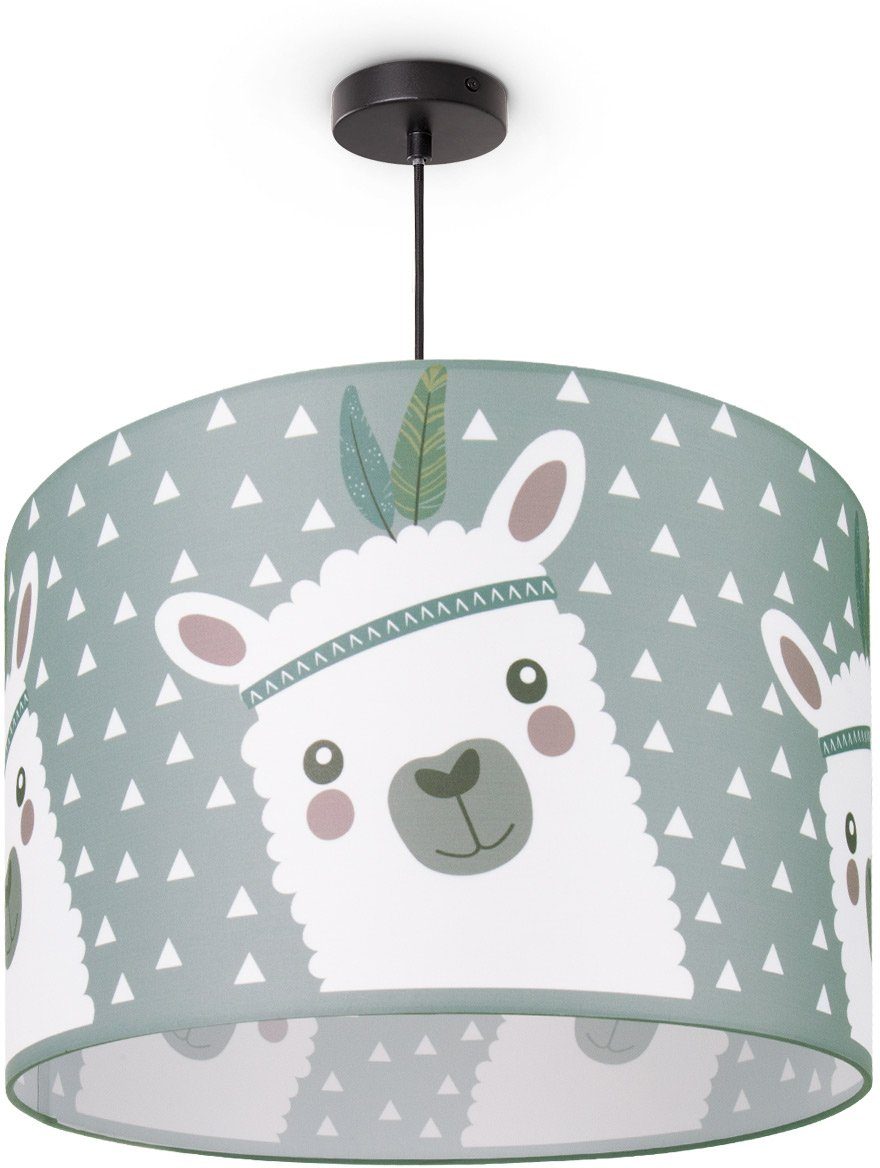 Paco Home Hanglamp Ela 214 Kinderlamp plafondlamp LED kinderkamer lamp lama-motief, E27