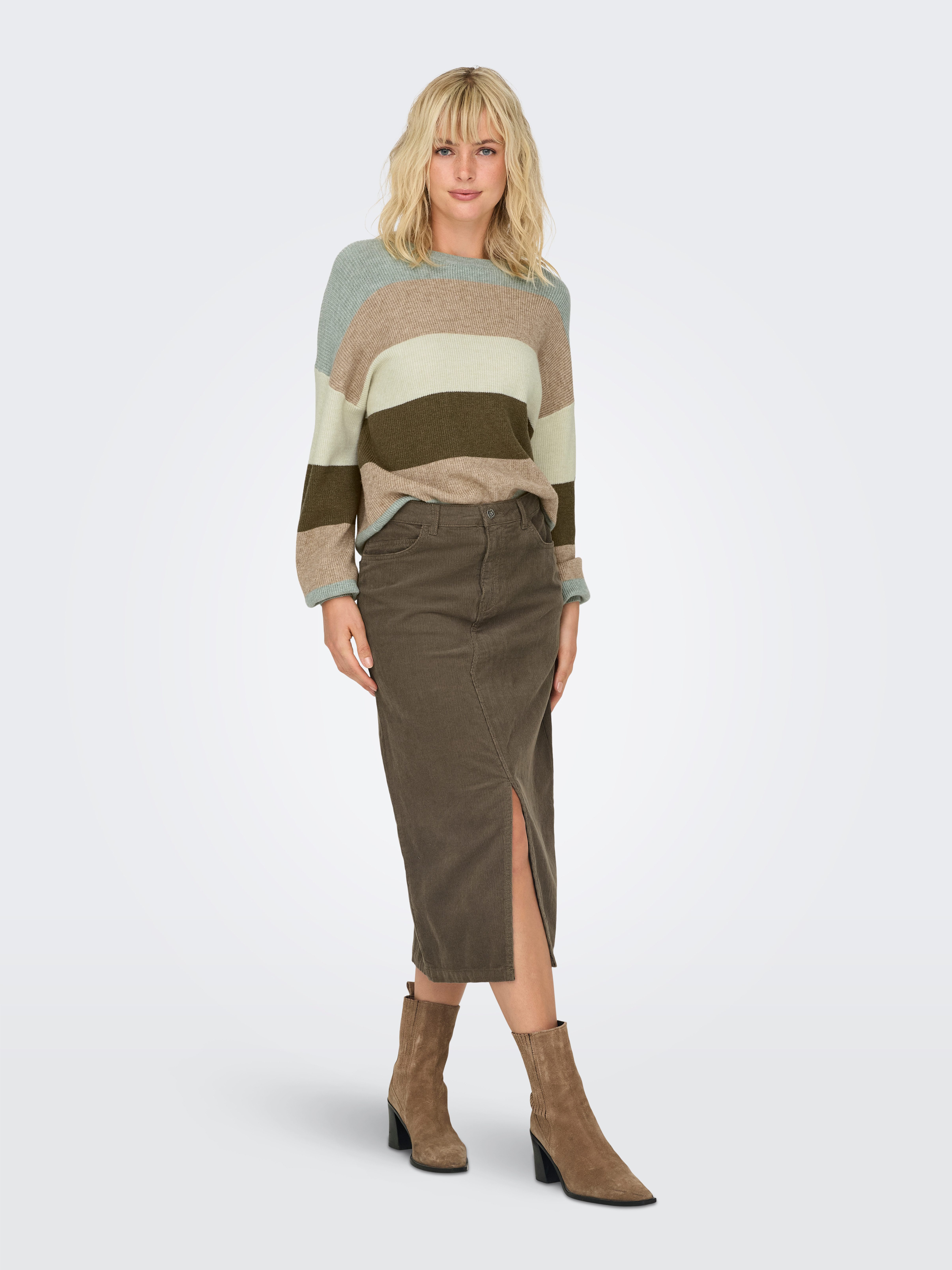 Only Gebreide trui ONLATIA L S STRIPE PULLOVER KNT NOOS