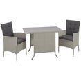 konifera balkonset milaan 2 fauteuils, tafel 112x65 cm, polyrotan (7-delig) grijs