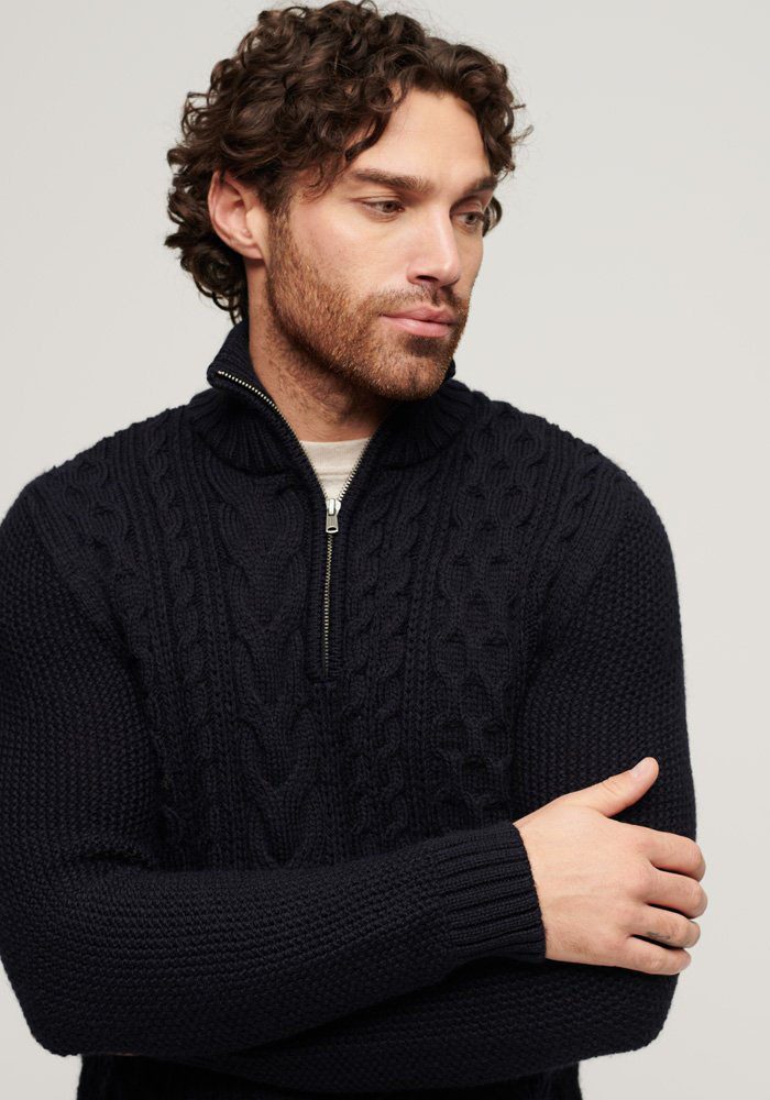 Superdry Gebreide trui Jacob Cable Knit Half Zip