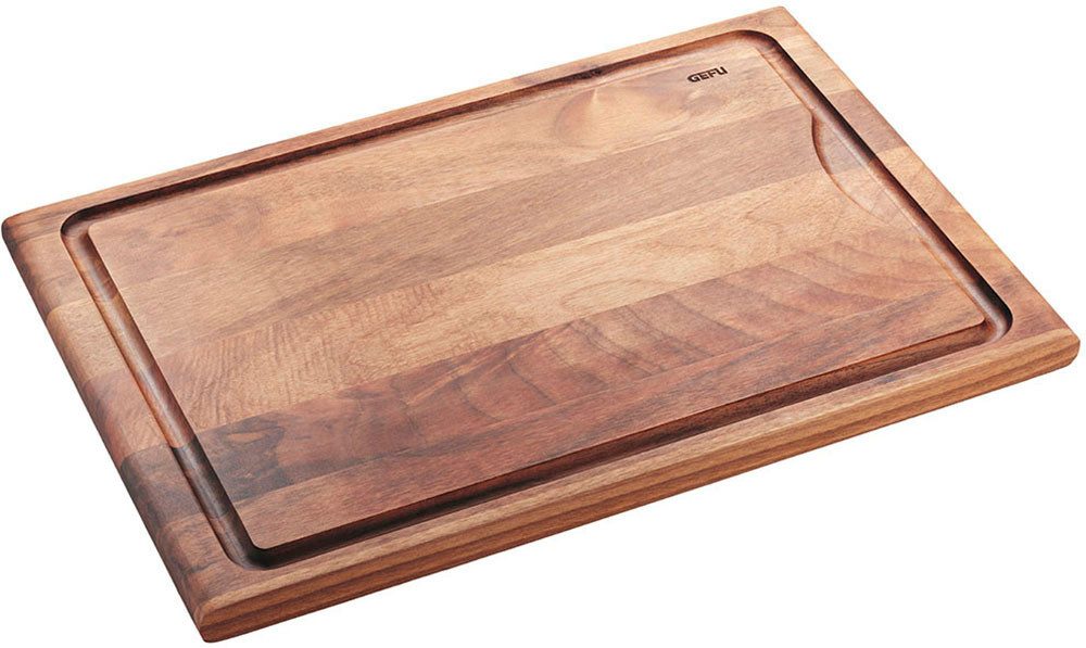 GEFU Snijplank Enno met sapgoot, mesvriendelijk (1 stuk) snijplanken maat 25 cm x 37 cm x 1,8 cm bruin