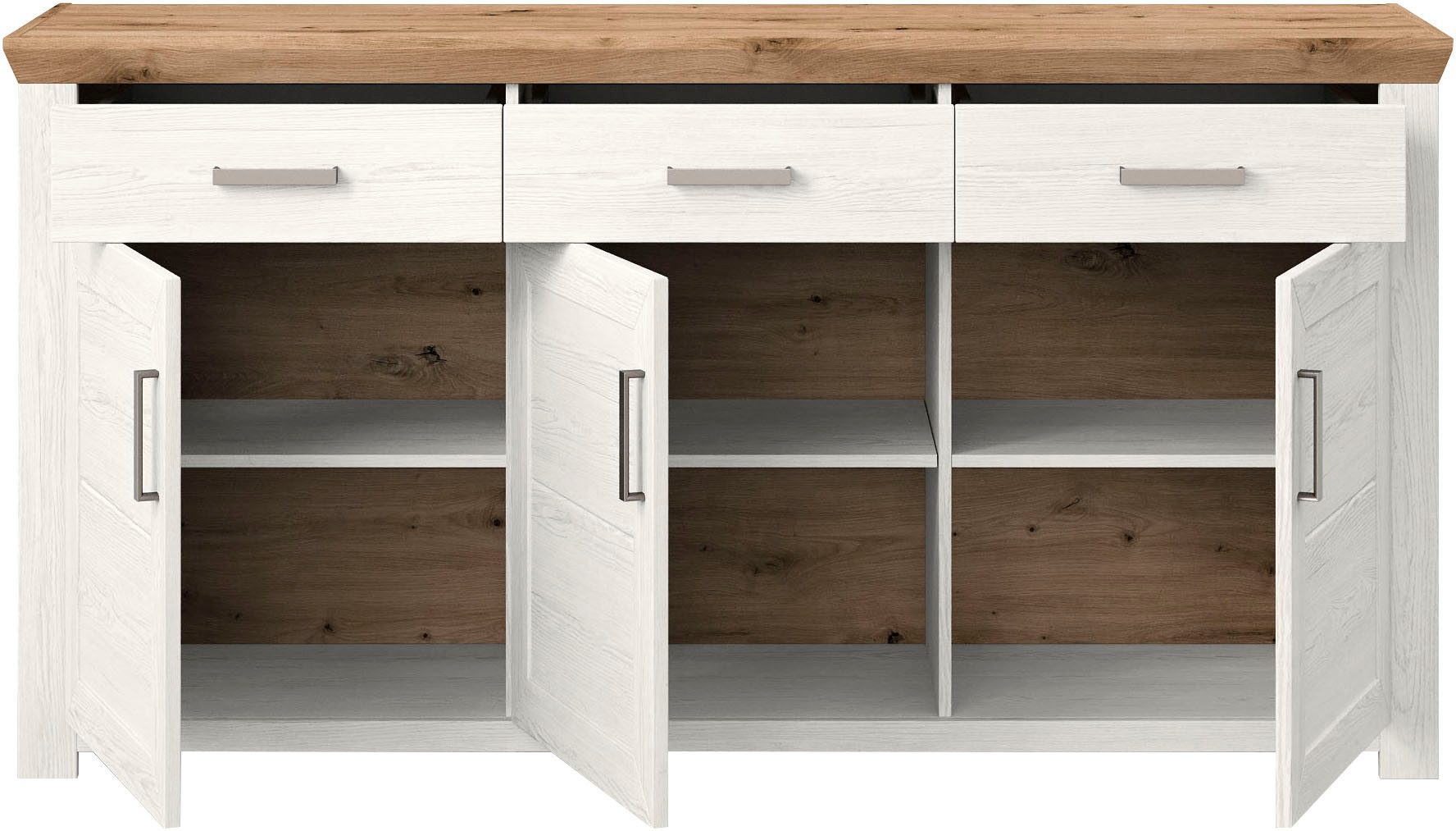 set one by Musterring Dressoir York Type 52, in 3 kleurvarianten, landhuisstijl, B 184 x H 95 cm