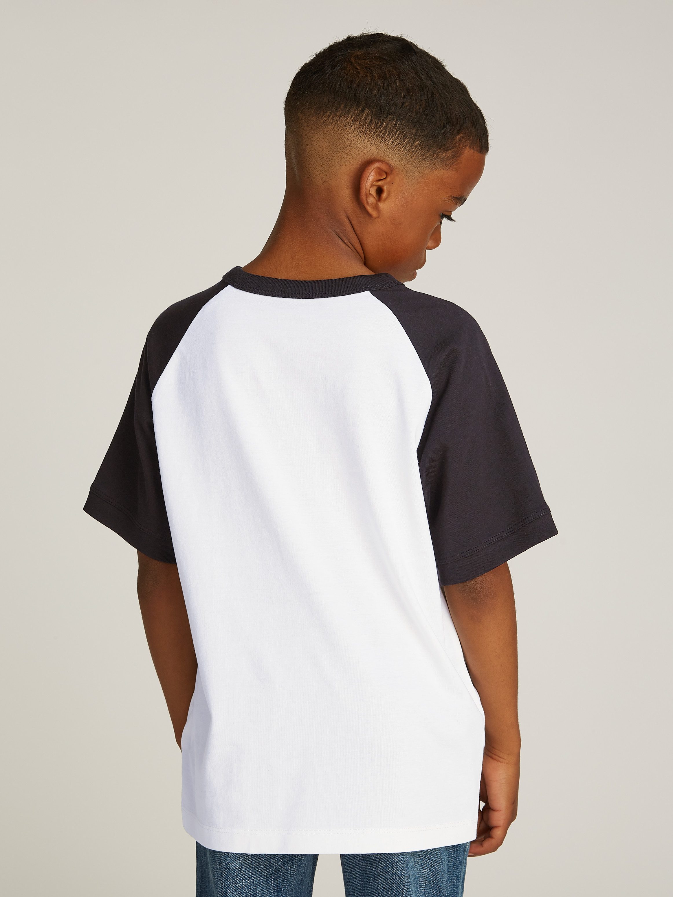 Calvin Klein Shirt met ronde hals COLOR BLOCK SS T-SHIRT voor kinderen tot 16 jaar met logo-opdruk