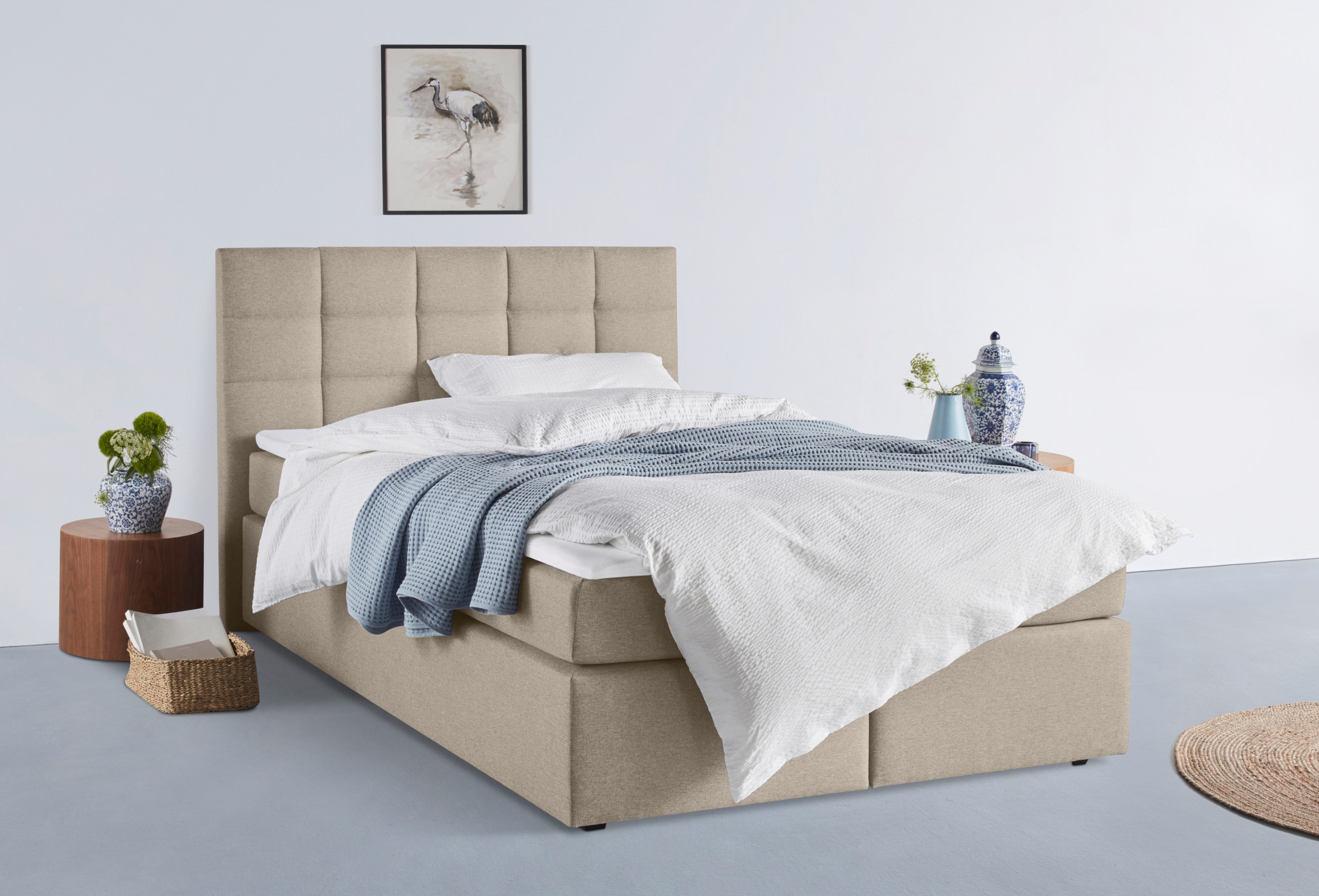 INOSIGN Boxspring OVALO optioneel met bedbox, verkrijgbaar in h2, h3 & h4