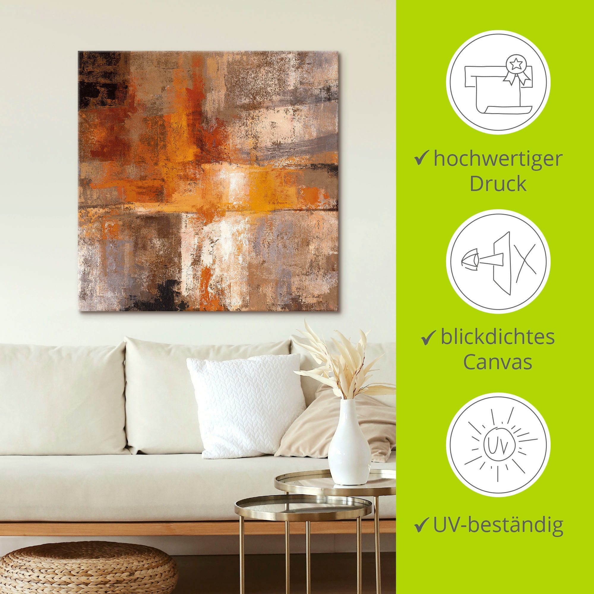 Artland Artprint Zilverkleur en amber oogst als artprint op linnen, poster in verschillende formaten maten