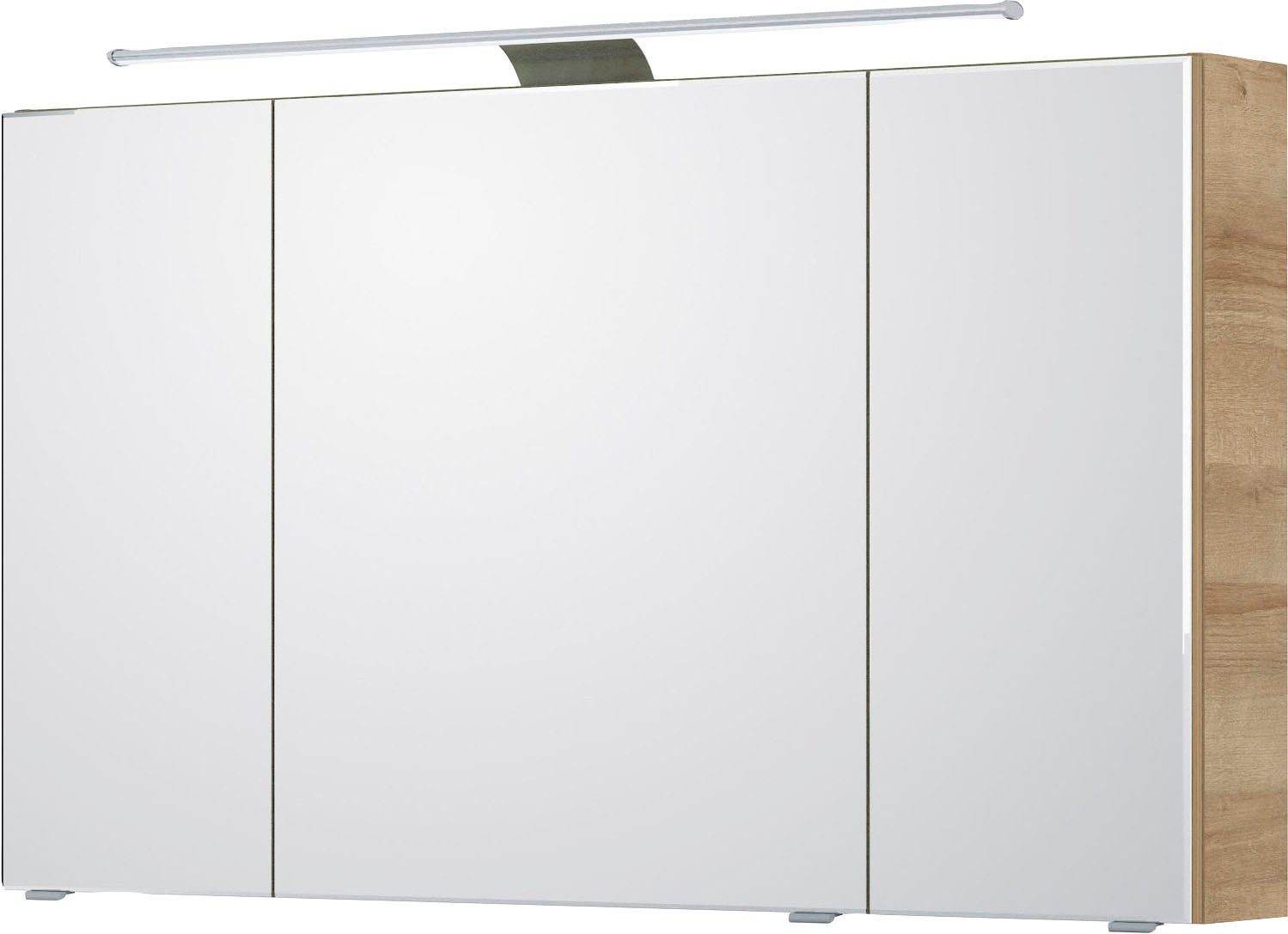 Saphir Spiegelkast 6005 Sprint badkamermeubel, 3 spiegeldeuren, 6 legplanken, 120 cm breed