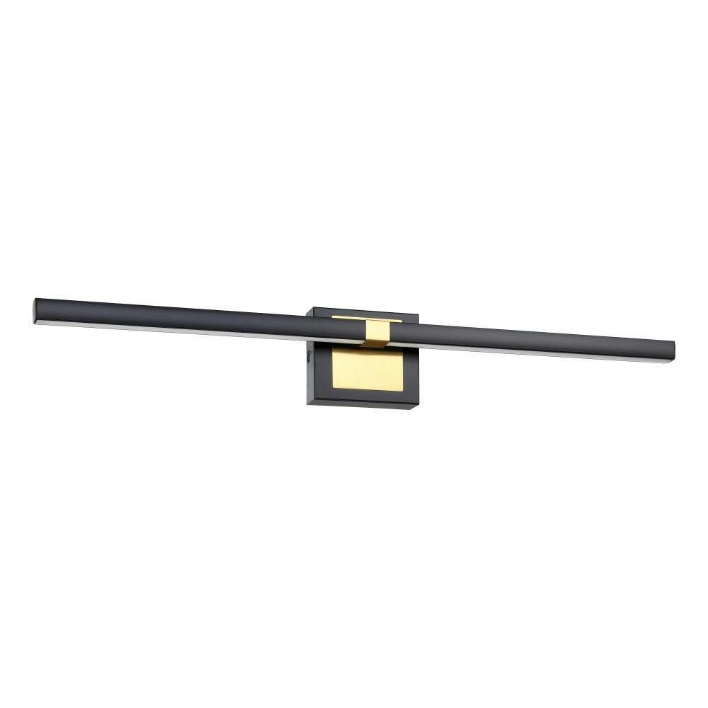 EGLO Wandlamp PEGUERA Spiegellamp, badkamer, metaal, zwart en messing, IP44, 80 cm (1 stuk)
