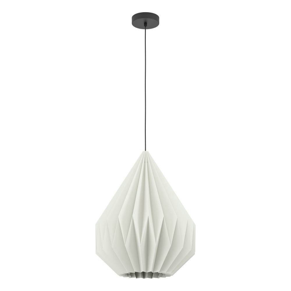 EGLO Hanglamp MINTING hanglamp, metaal in zwart, papier in wit, Ø 45 cm (1 stuk)