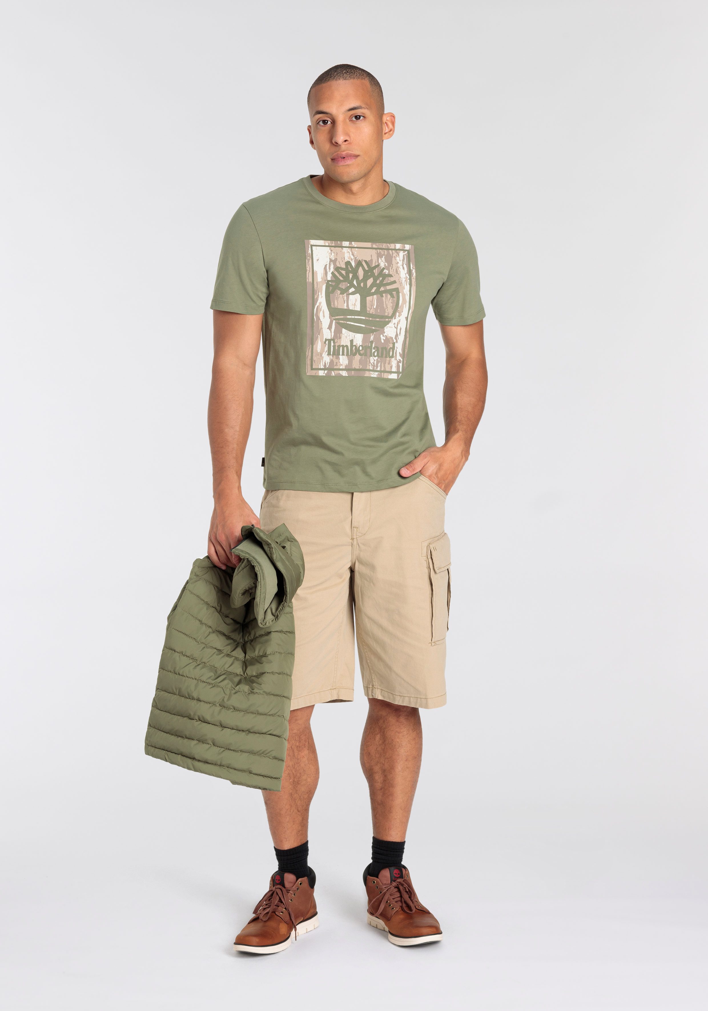 Timberland T-shirt STACK LOGO Camo Short Sleeve Tee