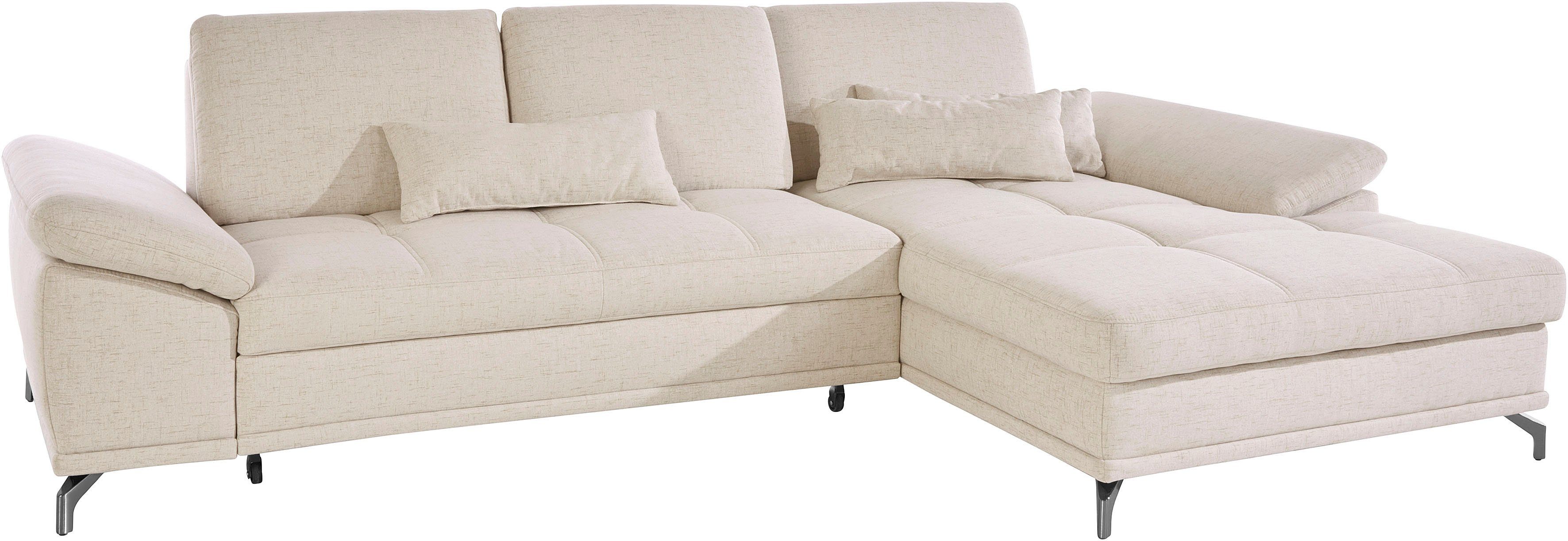 Places of Style Hoekbank Costello L-vorm, met zitdiepteverstelling, armleuningverstelling en