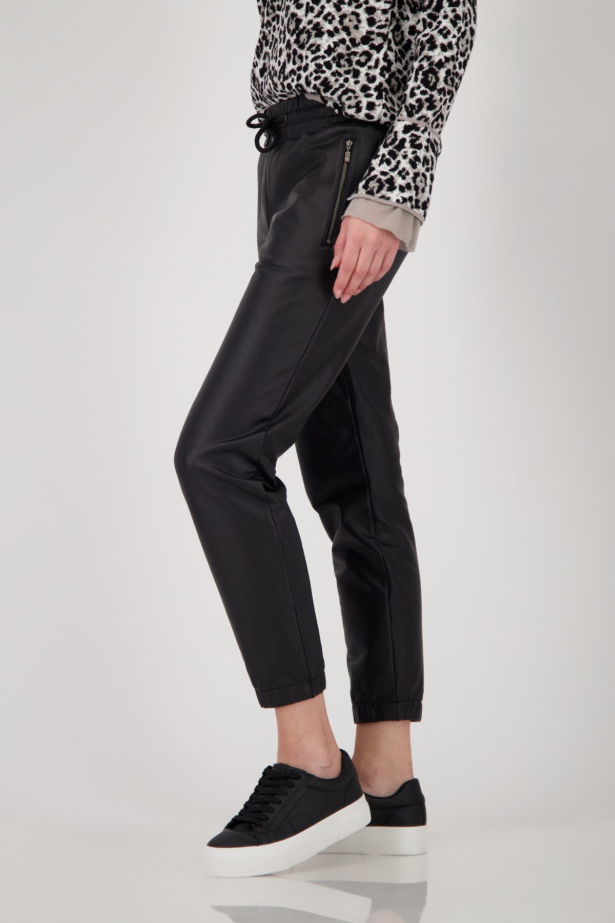 Monari Imitatieleren broek Lederlook