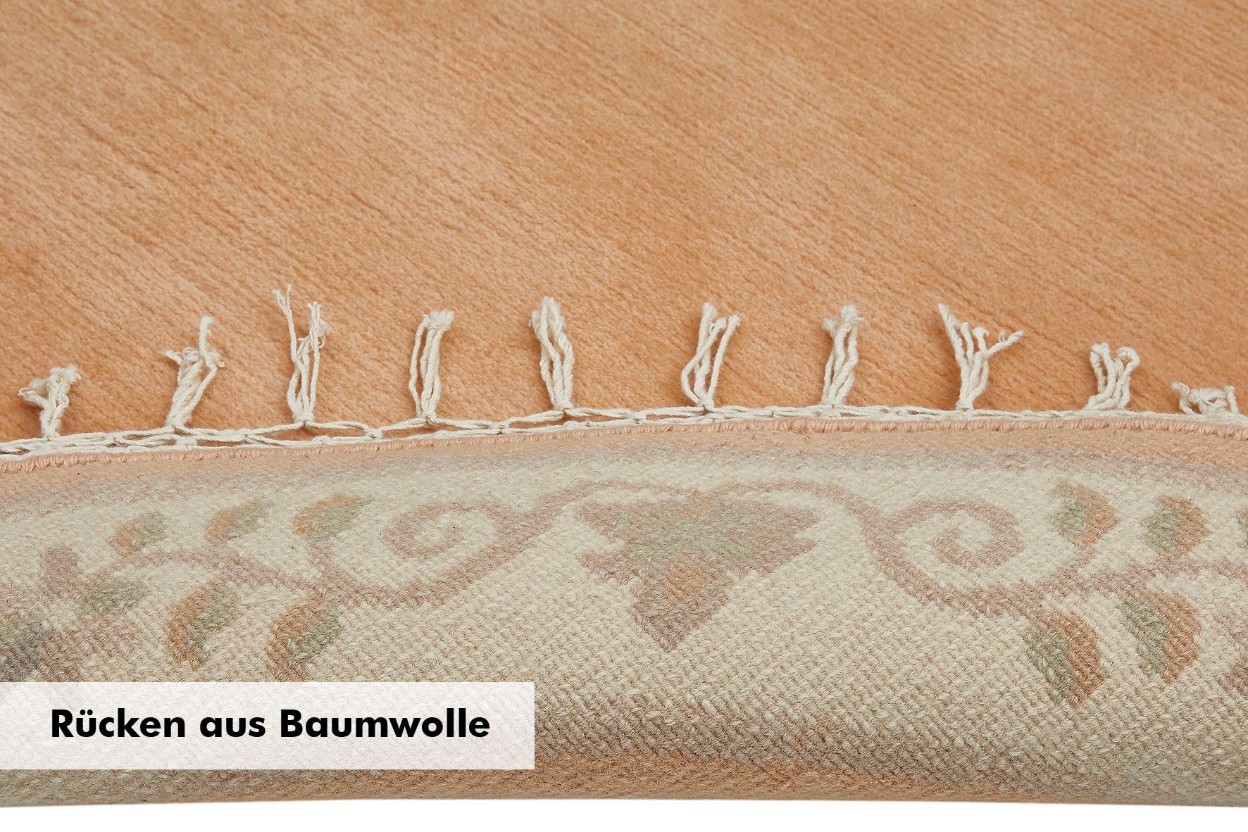 LUXOR living Wollen kleed ADOUR zuivere wol, met de hand geknoopt, met randdessin en franje, woonkamer