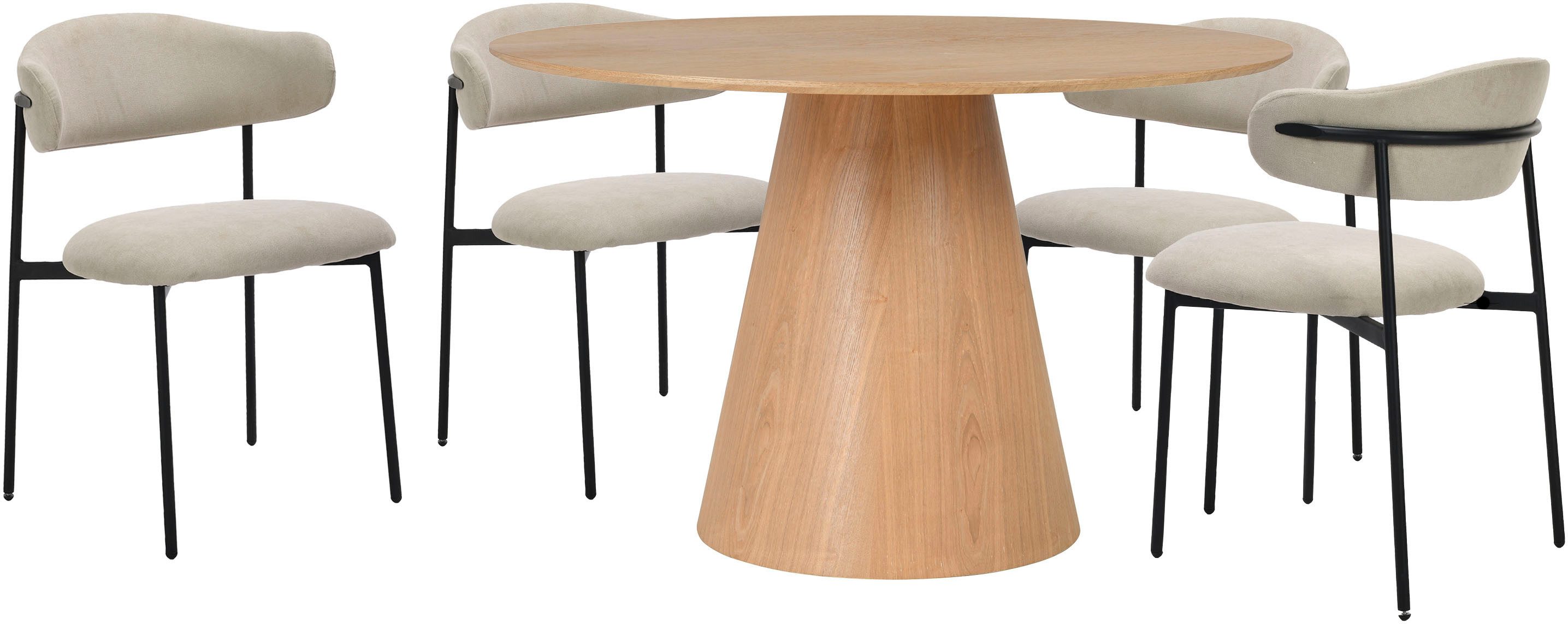 byLIVING Eettafel Rond met echt houtfineer eiken natuur, rond, diameter 120 cm