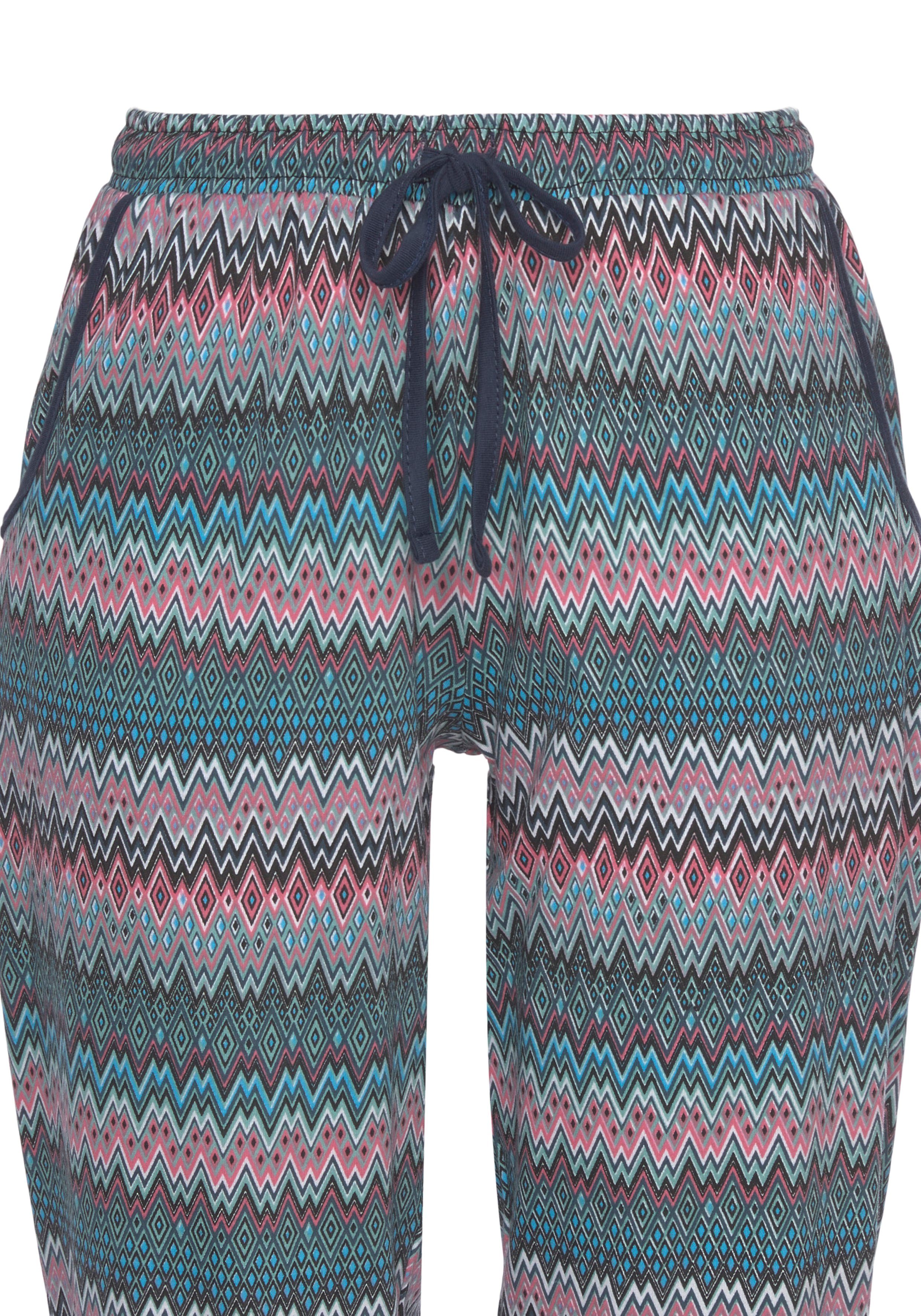 Vivance Dreams Pyjama met veelkleurig zigzagmotief (2-delig, 1 stuk)