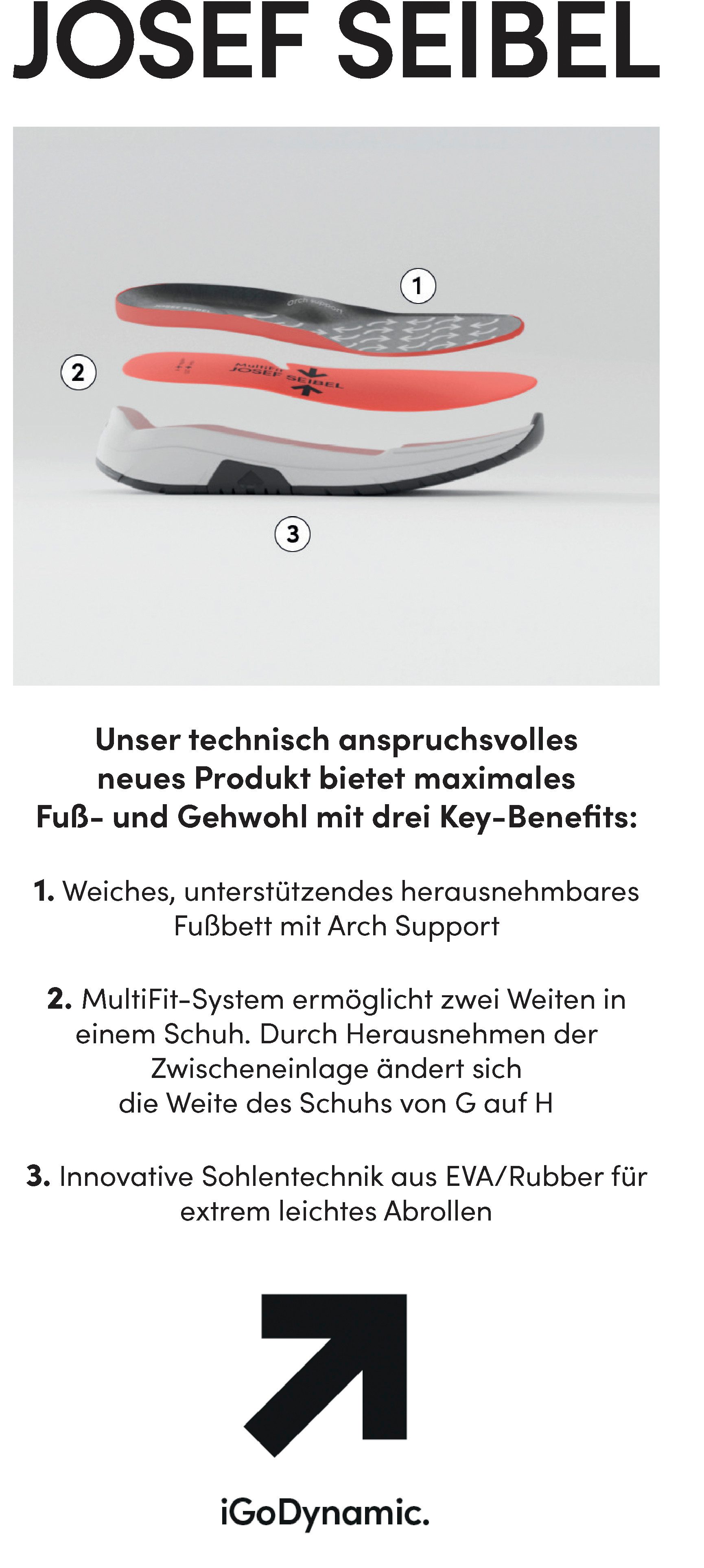 Josef Seibel Sneakers Elli 51 Trekkinglaarzen, veterschoenen, comfort schoen met TopDryTEX-uitrusting
