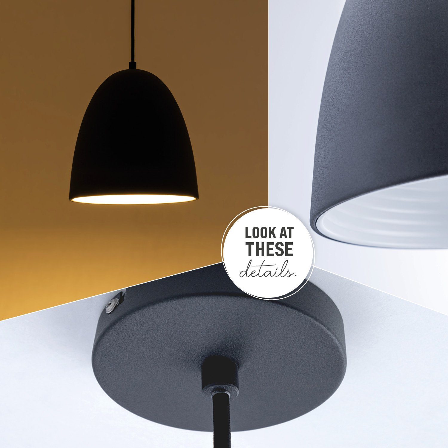 Paco Home Hanglamp JACK Keukenlamp hanglamp eetkamer Eettafellamp binnenin in goudkleur wit