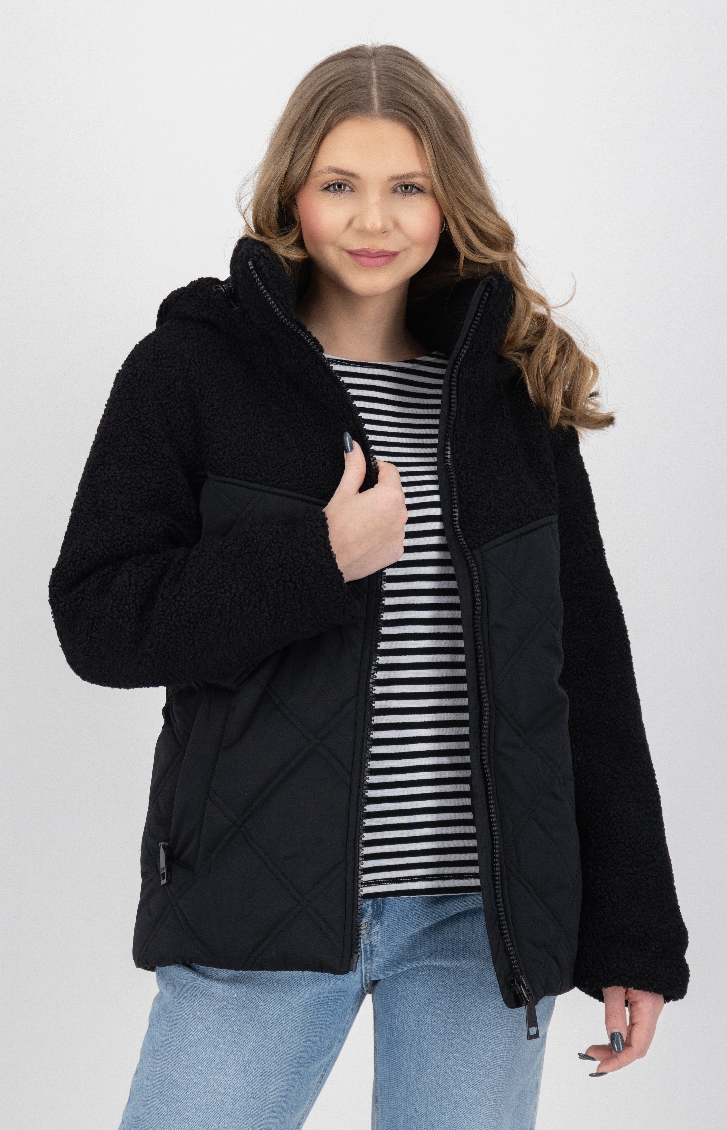 LPO Gewatteerde jas XAVIA WMN hoge kraag met sherpa-fleece