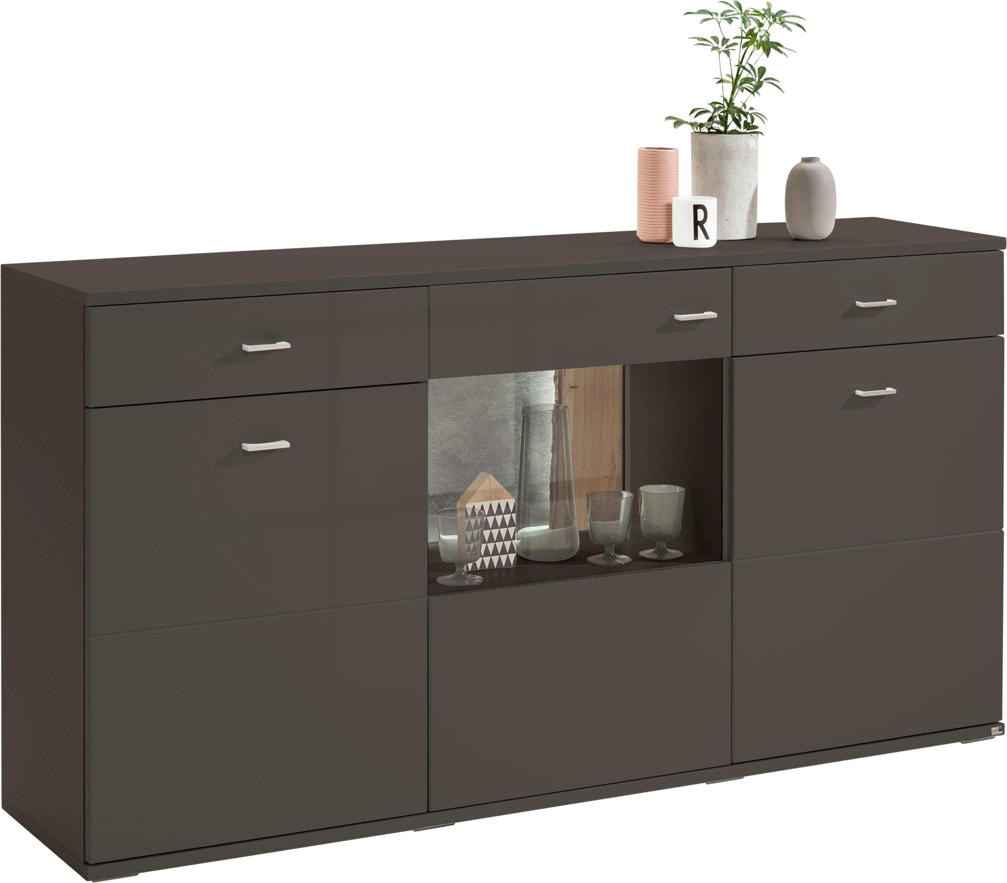 set one by Musterring Dressoir Tacoma Type 53, breedte 180 cm, met getinte glasdeur