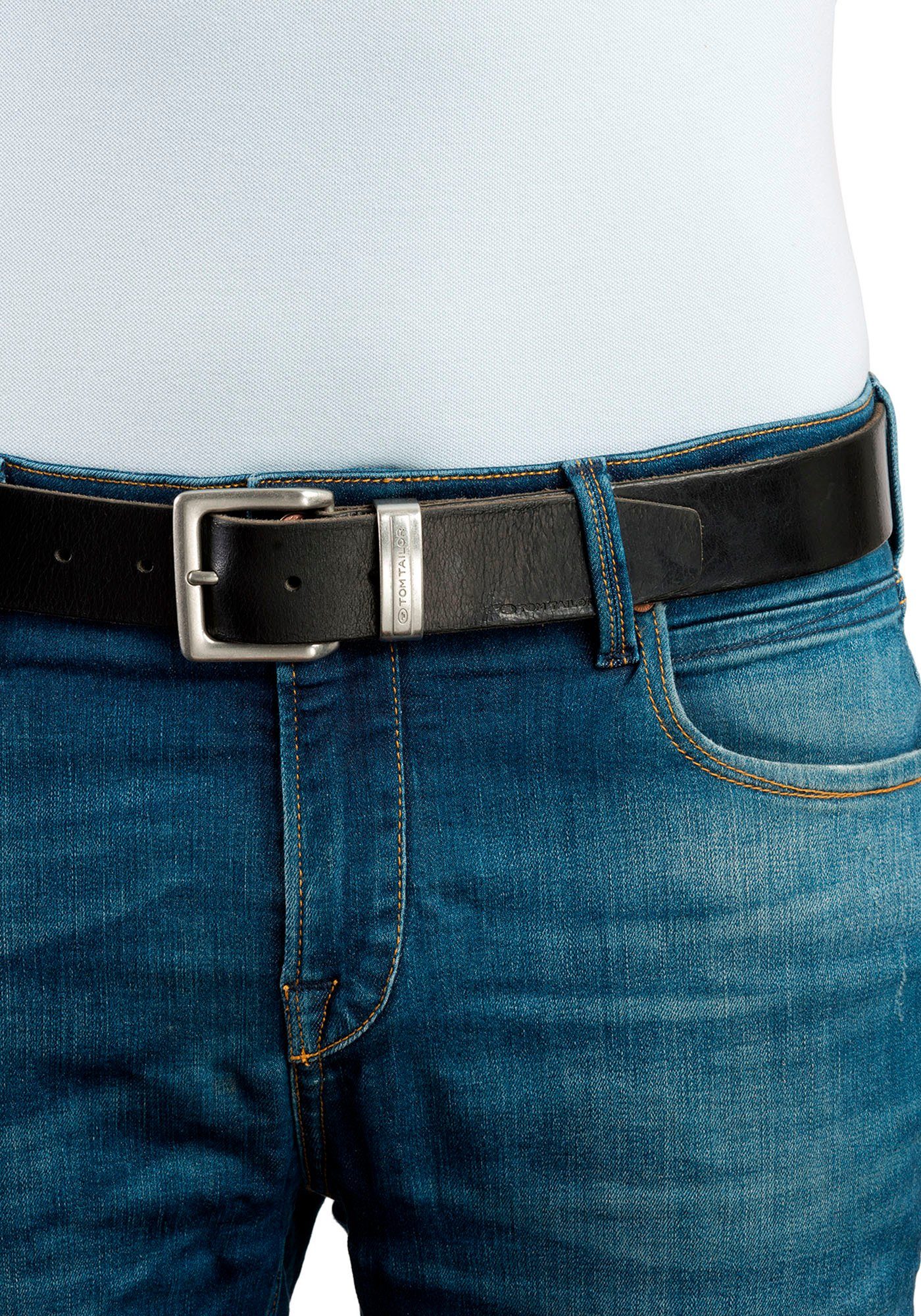 Tom Tailor Leren riem TTJACOB Lichte oppervlakkenerving