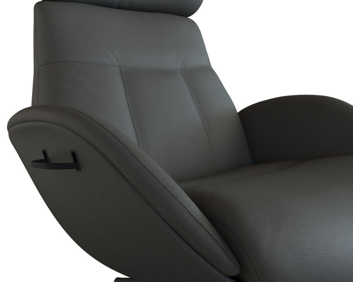 FLEXLUX Relaxfauteuil Relaxchairs Elegant Eersteklas comfort, rug- en hoofdsteunverstelling, draaibaar, zwarte voet