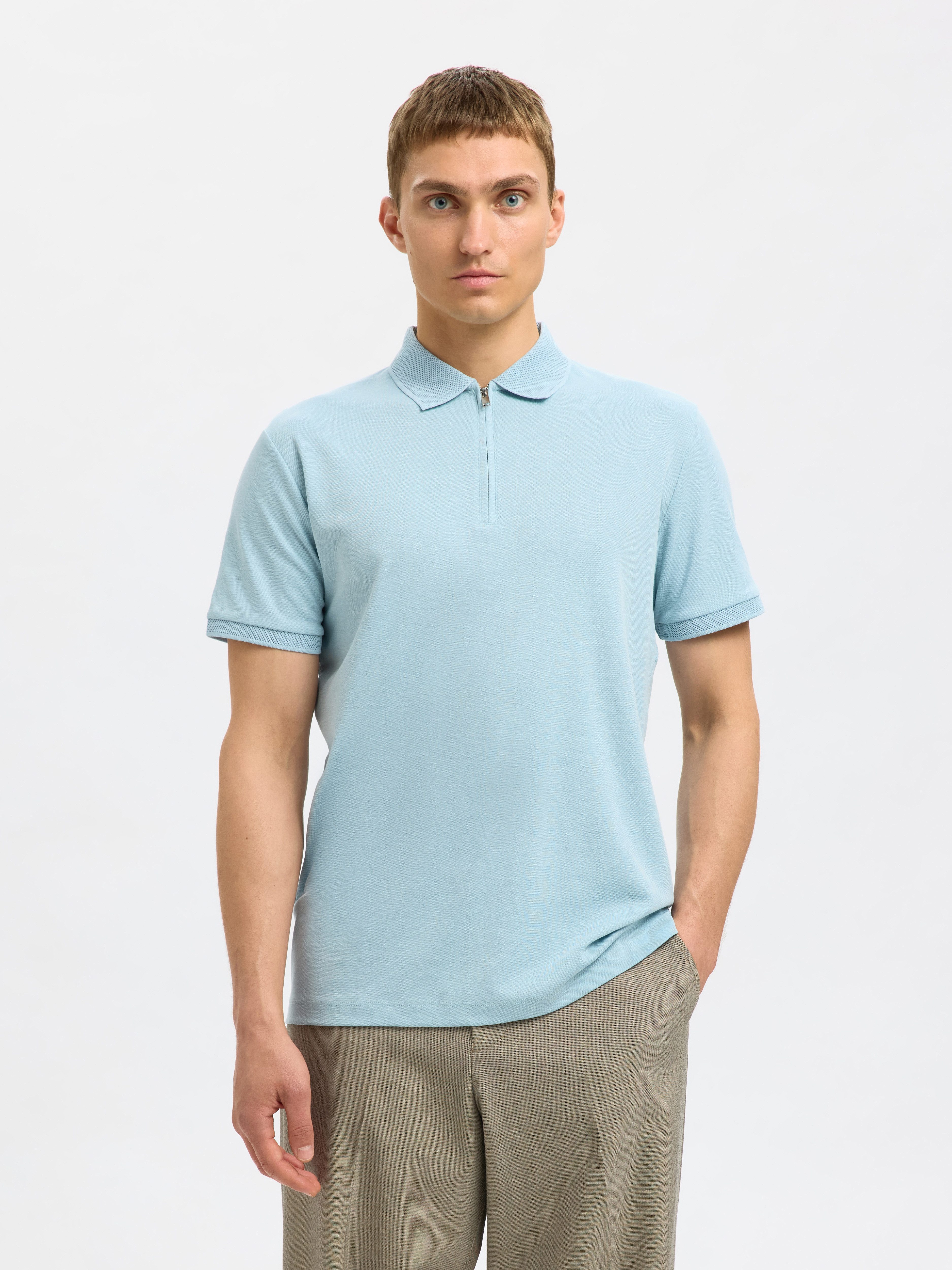 SELECTED HOMME Poloshirt SLHFAVE ZIP SS POLO NOOS
