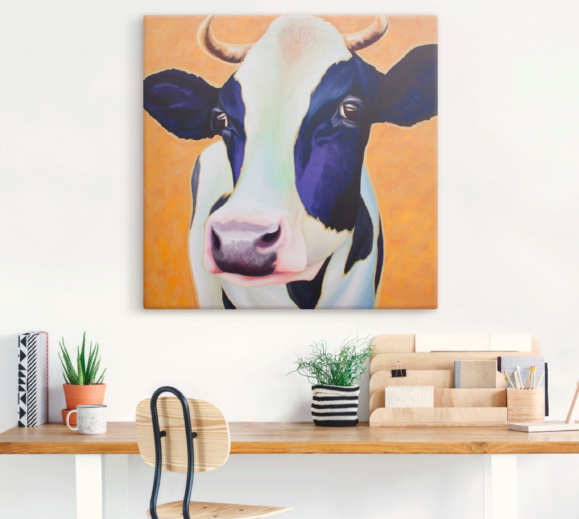 Artland Artprint Koe Angelika als artprint op linnen, muursticker of poster in verschillende maten