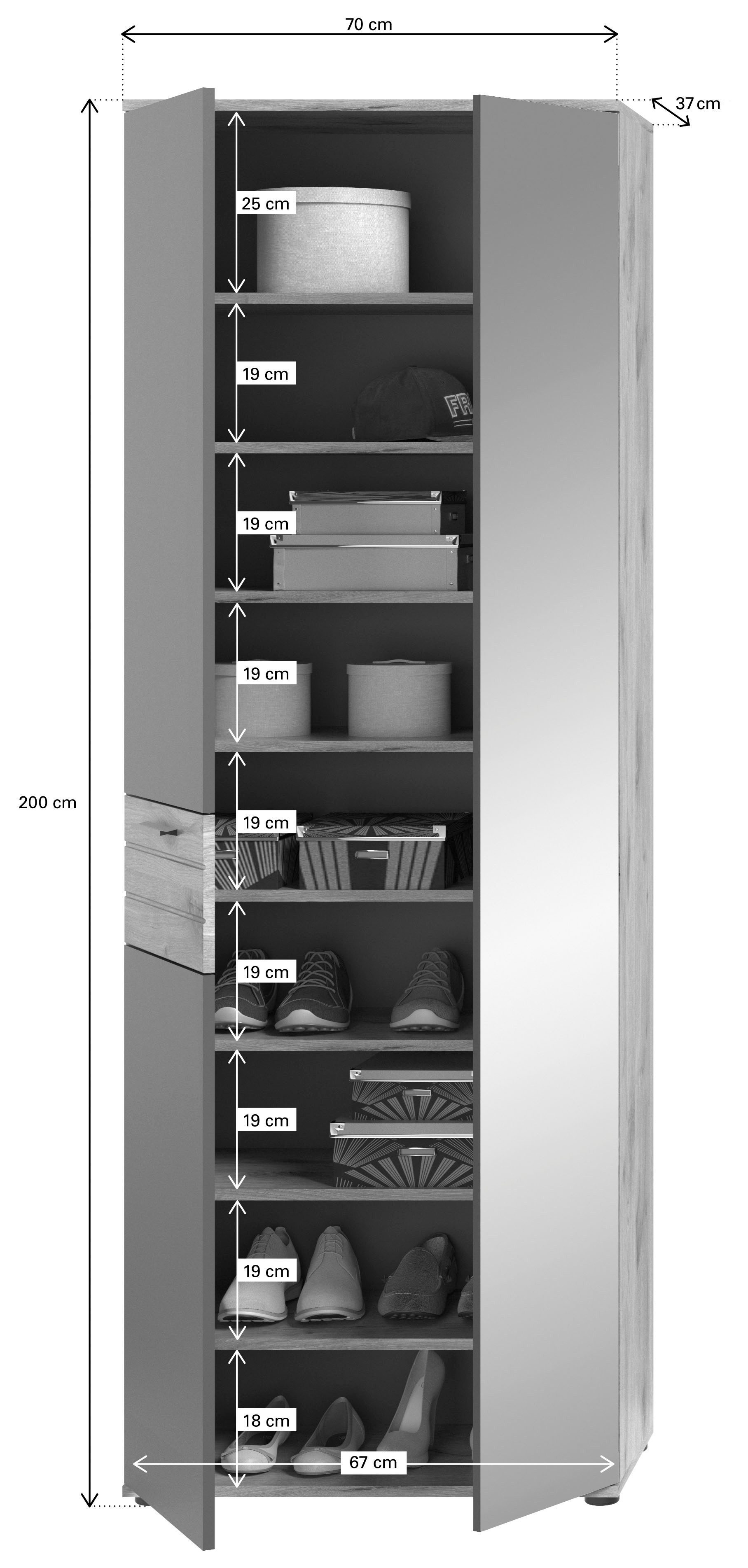 INOSIGN Halmeubelset Riga, Breedte 175 cm, hoogwaardige groeffrezing, 3-delig, bestaande uit: (set, 3-delig)