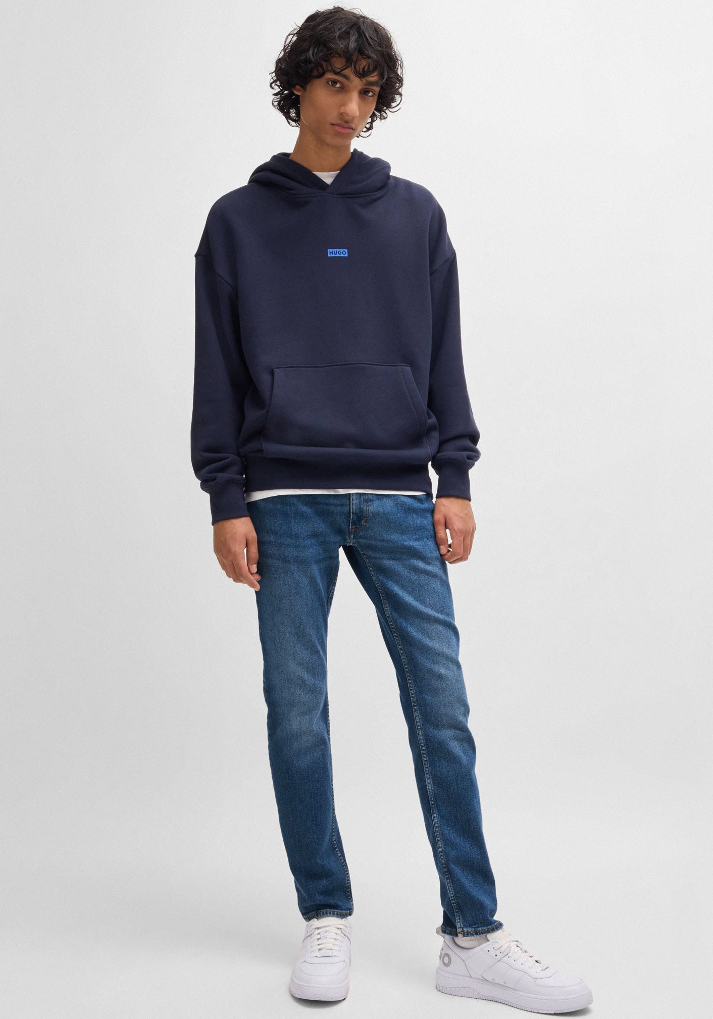 HUGO Blue Slim fit jeans Zane met aangehechte band