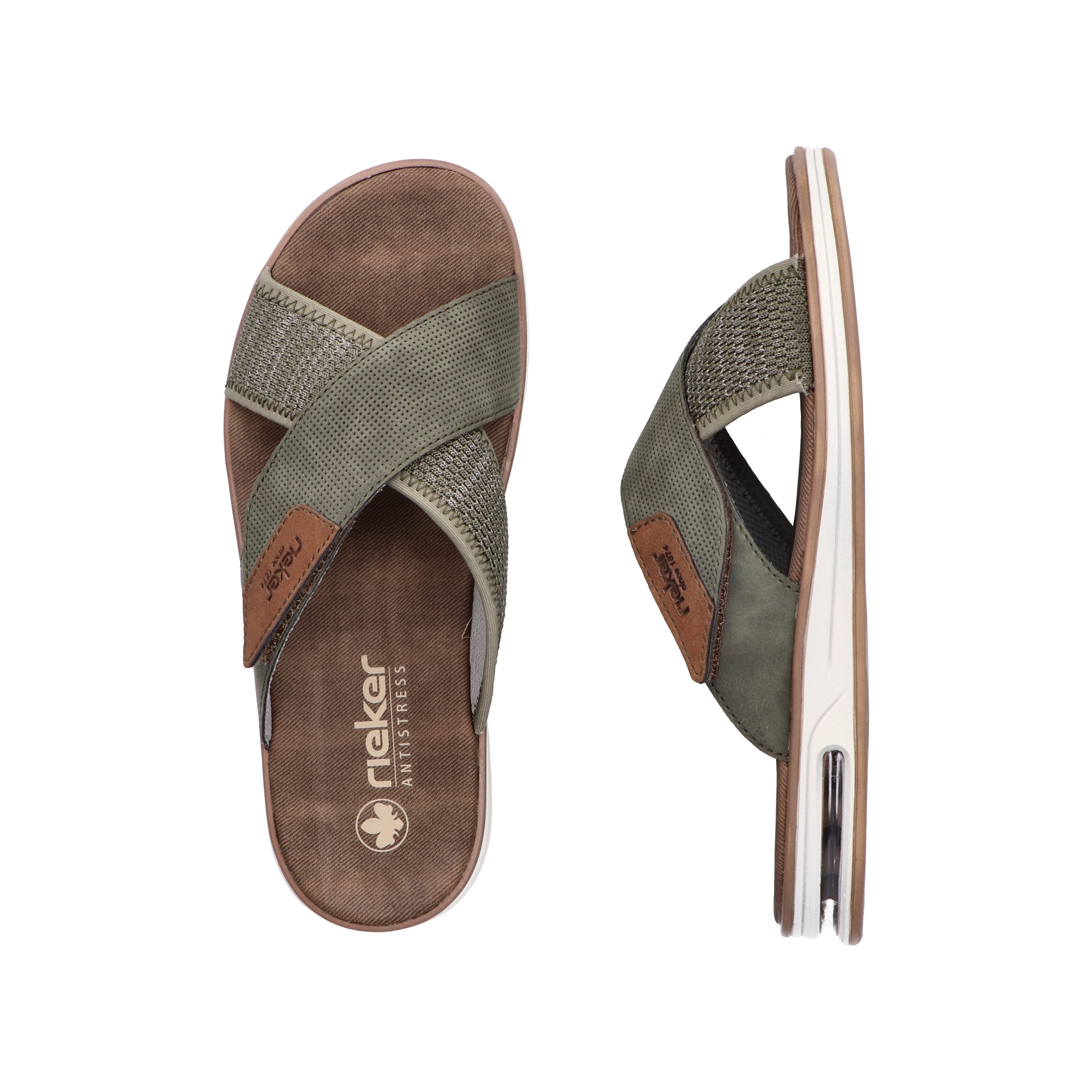 Rieker Slippers , zomer schoen, strand schoen, slippers, huisschoen met klittenband