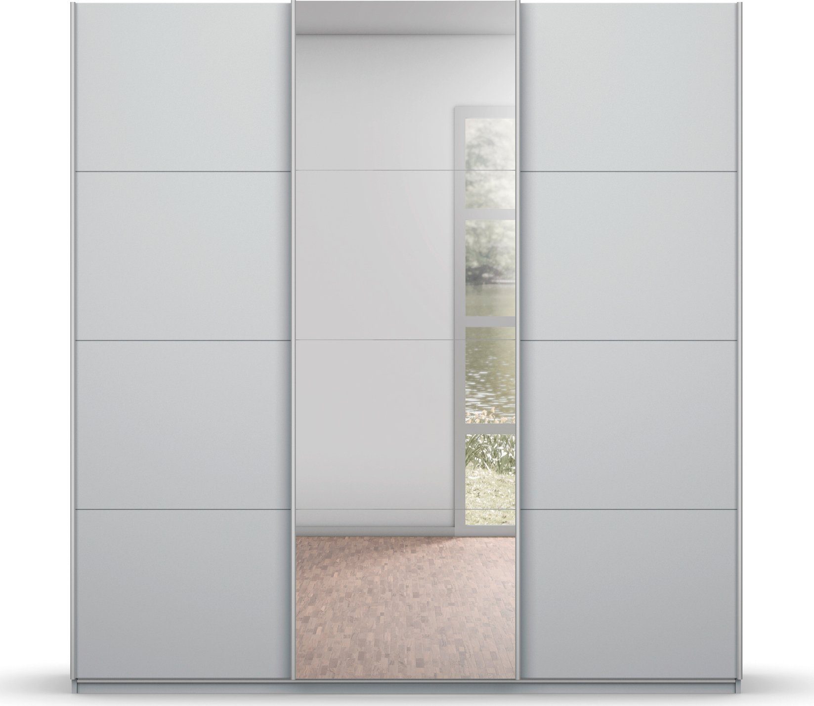 rauch Zweefdeurkast Kledingkast kast garderobe BESTSELLER KOLUNA met spiegel inclusief 2 binnenladen en extra legplanken made in germany