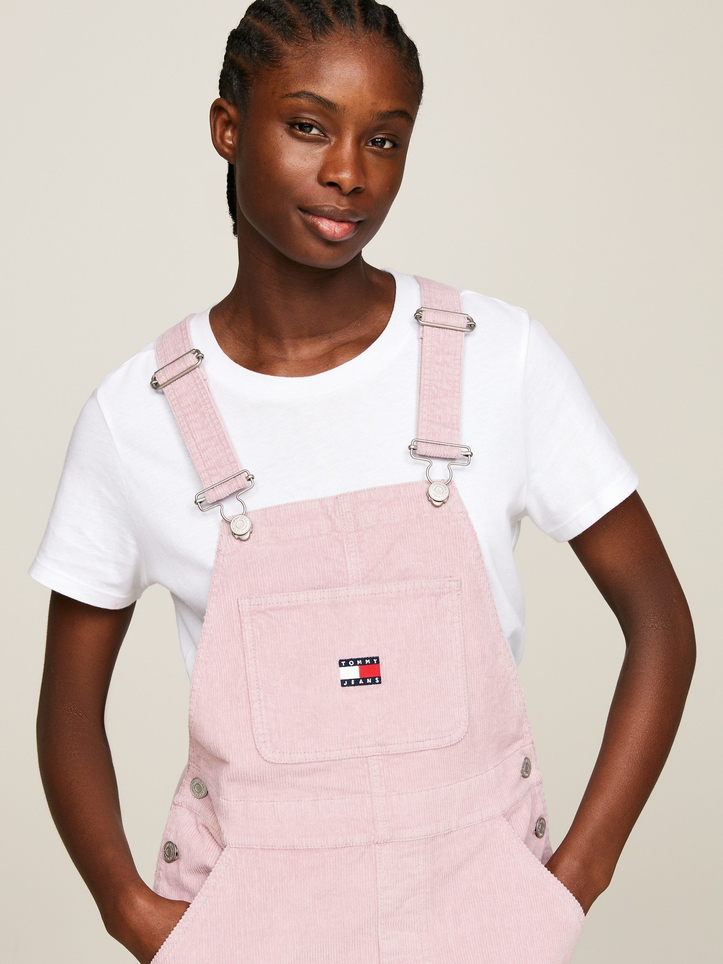 TOMMY JEANS Salopetjurk TJW WASH CORD DUNGAREE DRESS EXT