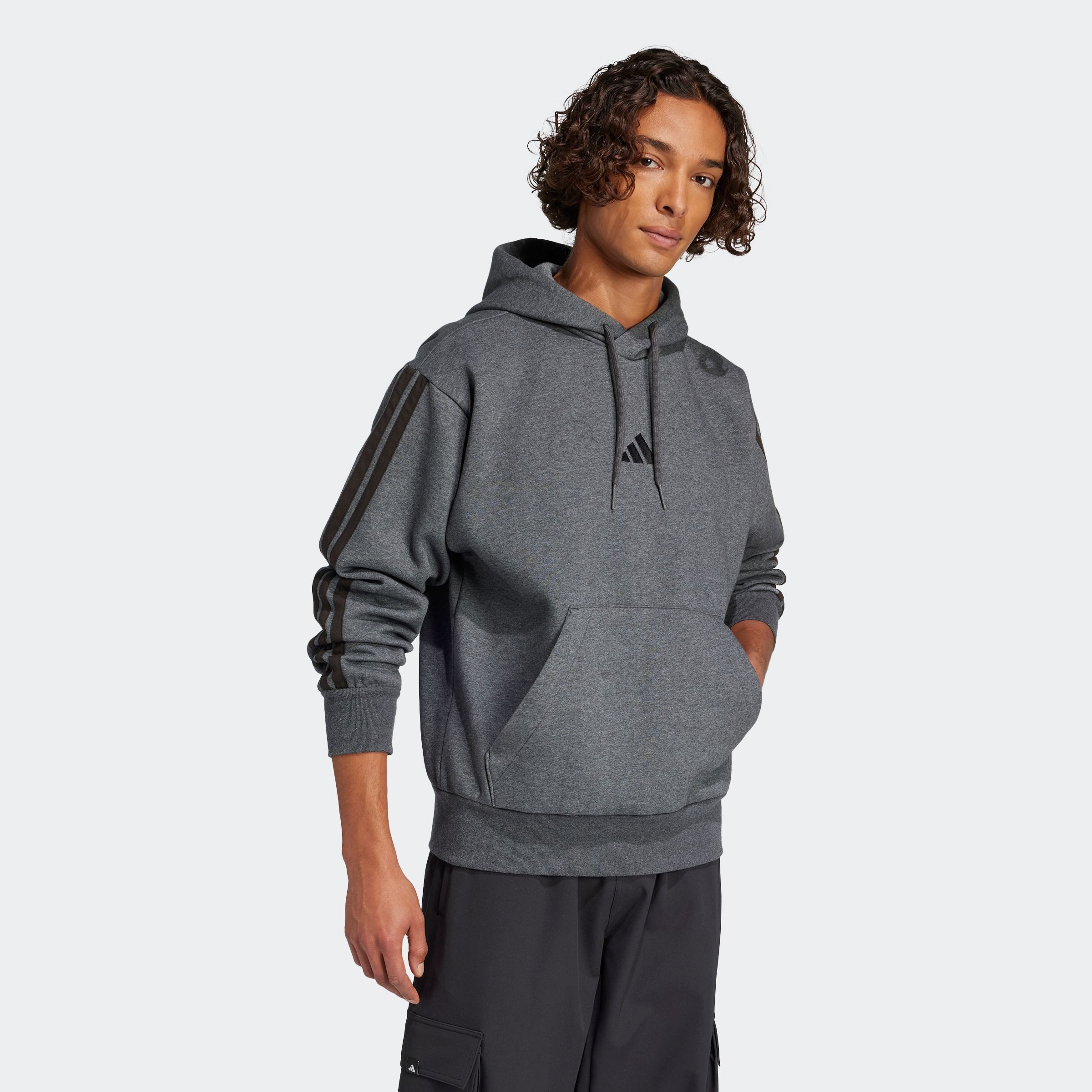 adidas Sportswear Hoodie M 3S FL HD heren hoodies maat S grijs