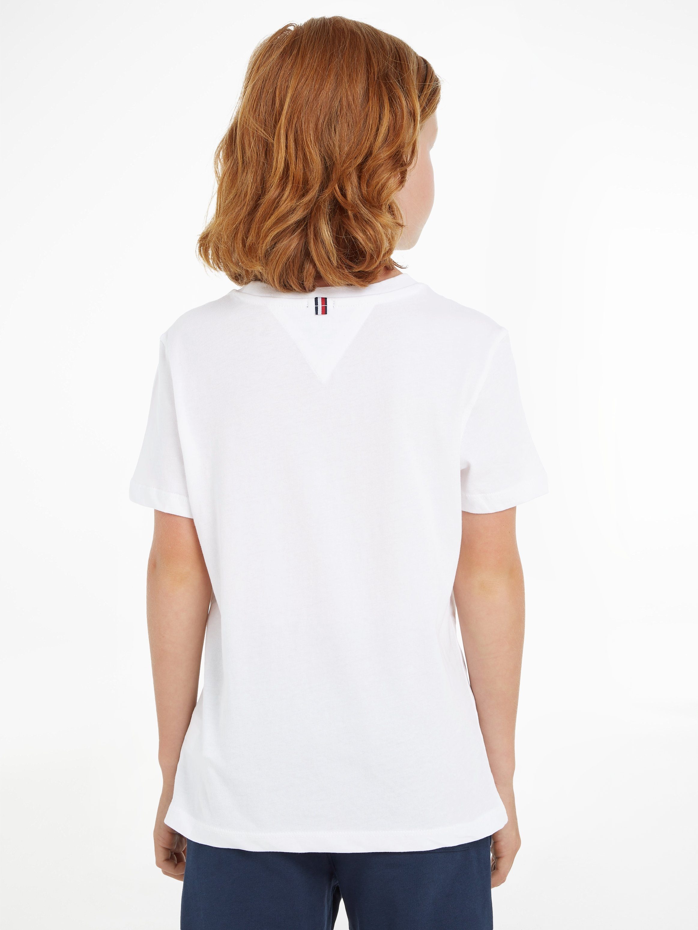 Tommy Hilfiger Shirt met ronde hals BOYS BASIC CN KNIT S/S met tommy hilfiger-merklabel