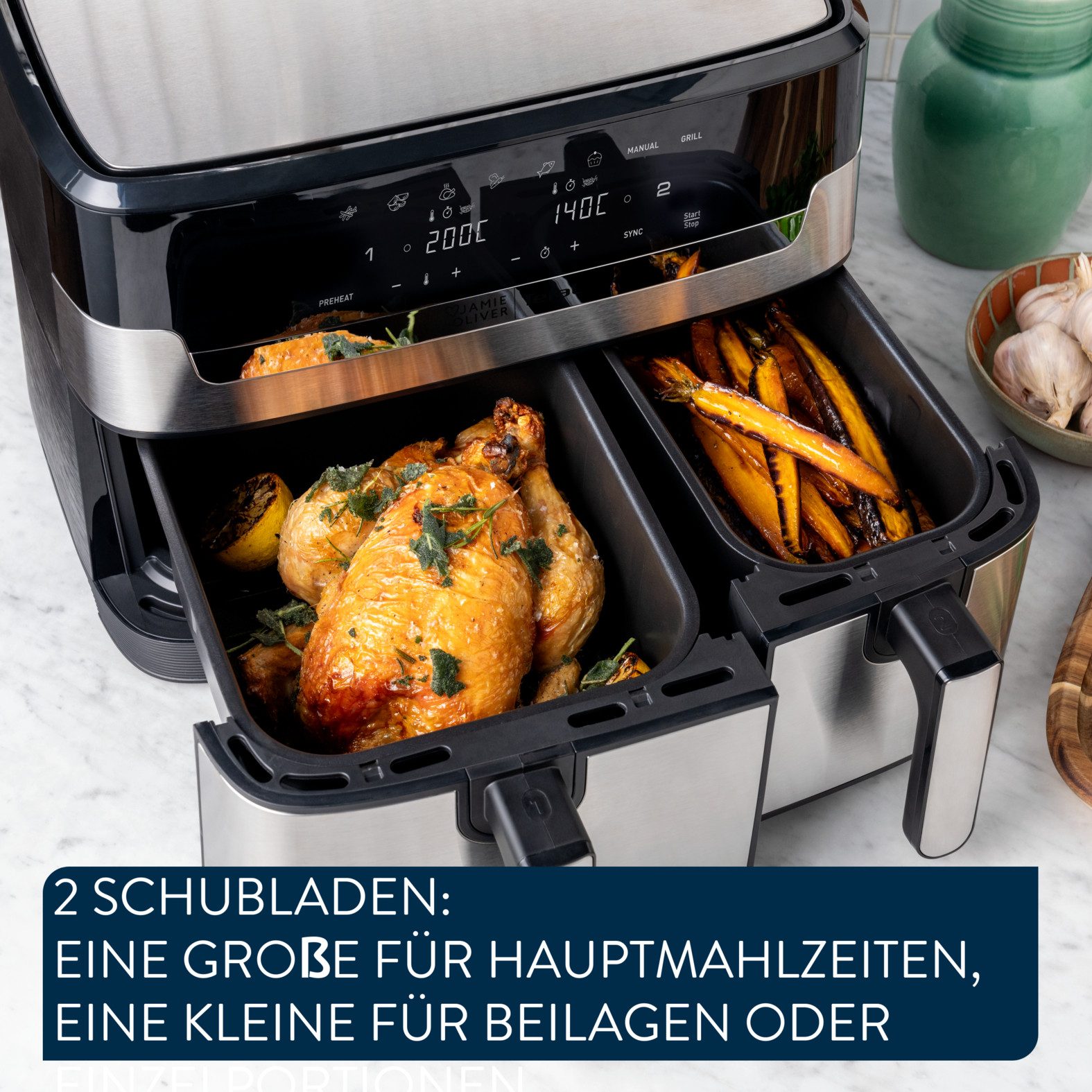 Tefal Airfryer Jamie Oliver by Tefal EY90JDE Dual Easy Fry & Grill