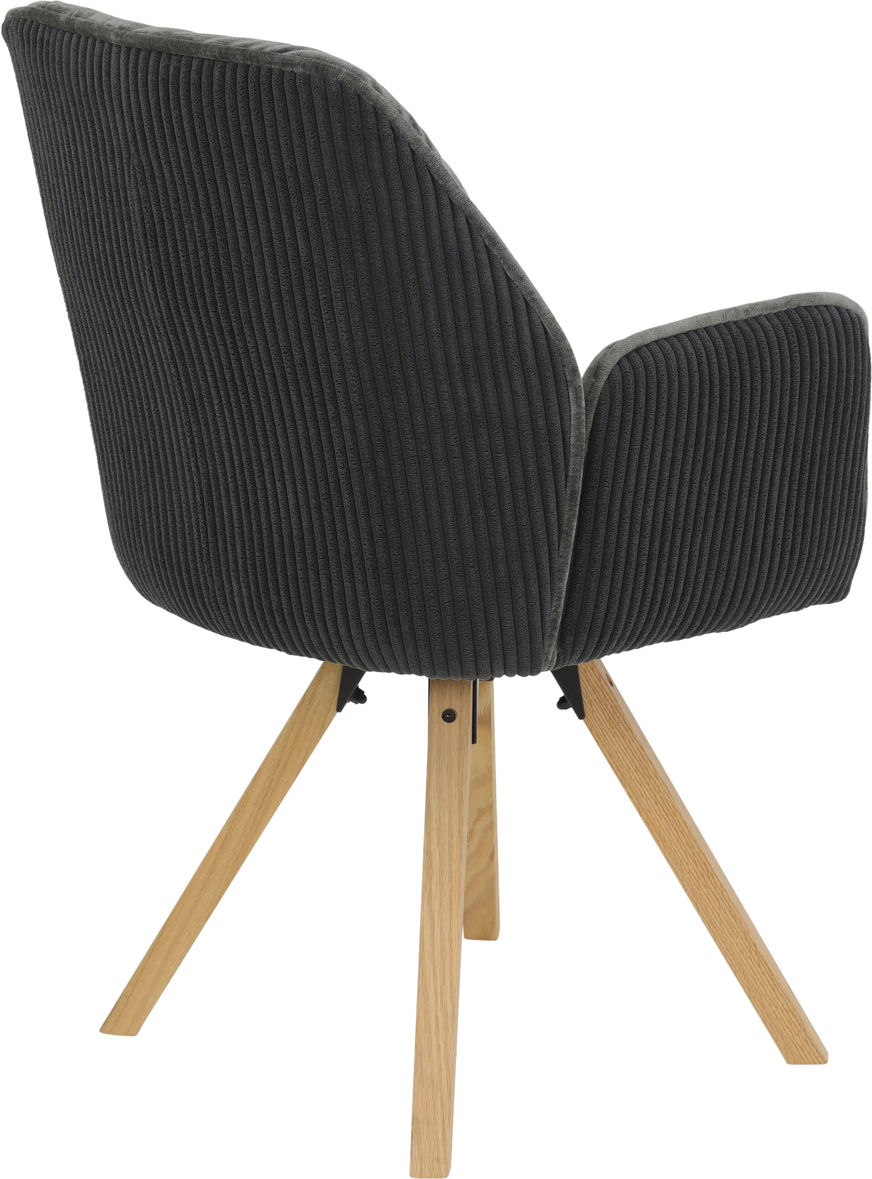HELA Eetkamerstoel BEATRIX Auto-return 270°, frame massief hout, materiaalcombinatie (set, 2 stuks)