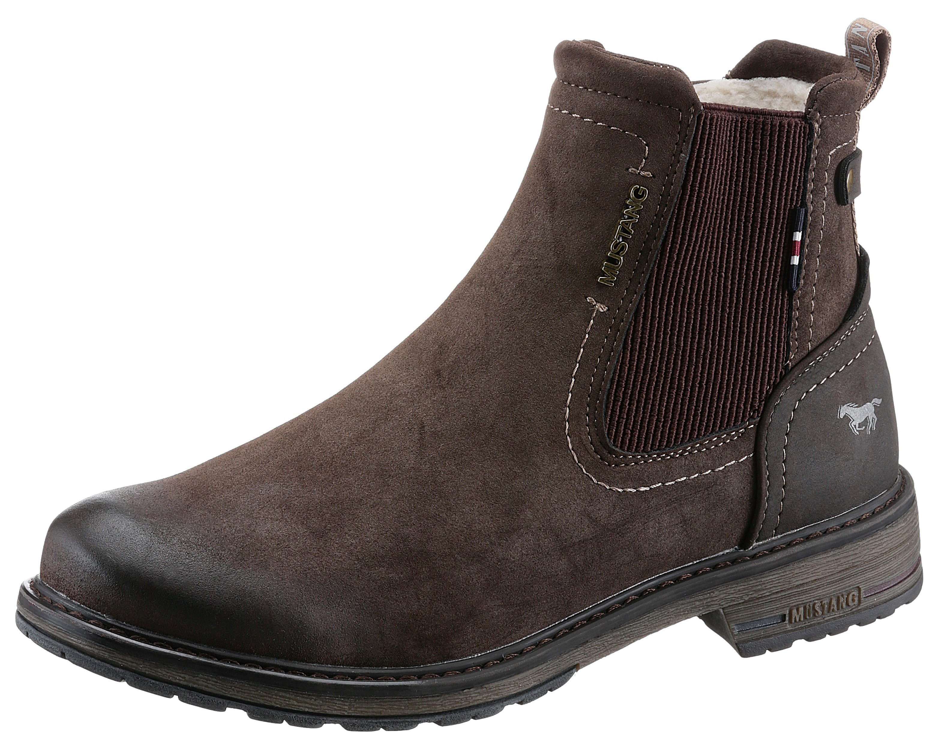 Mustang Shoes Chelsea-boots slip-on boots, ankle boots, block heel, side stretch insert heren boots & laarzen maat 43 EU bruin
