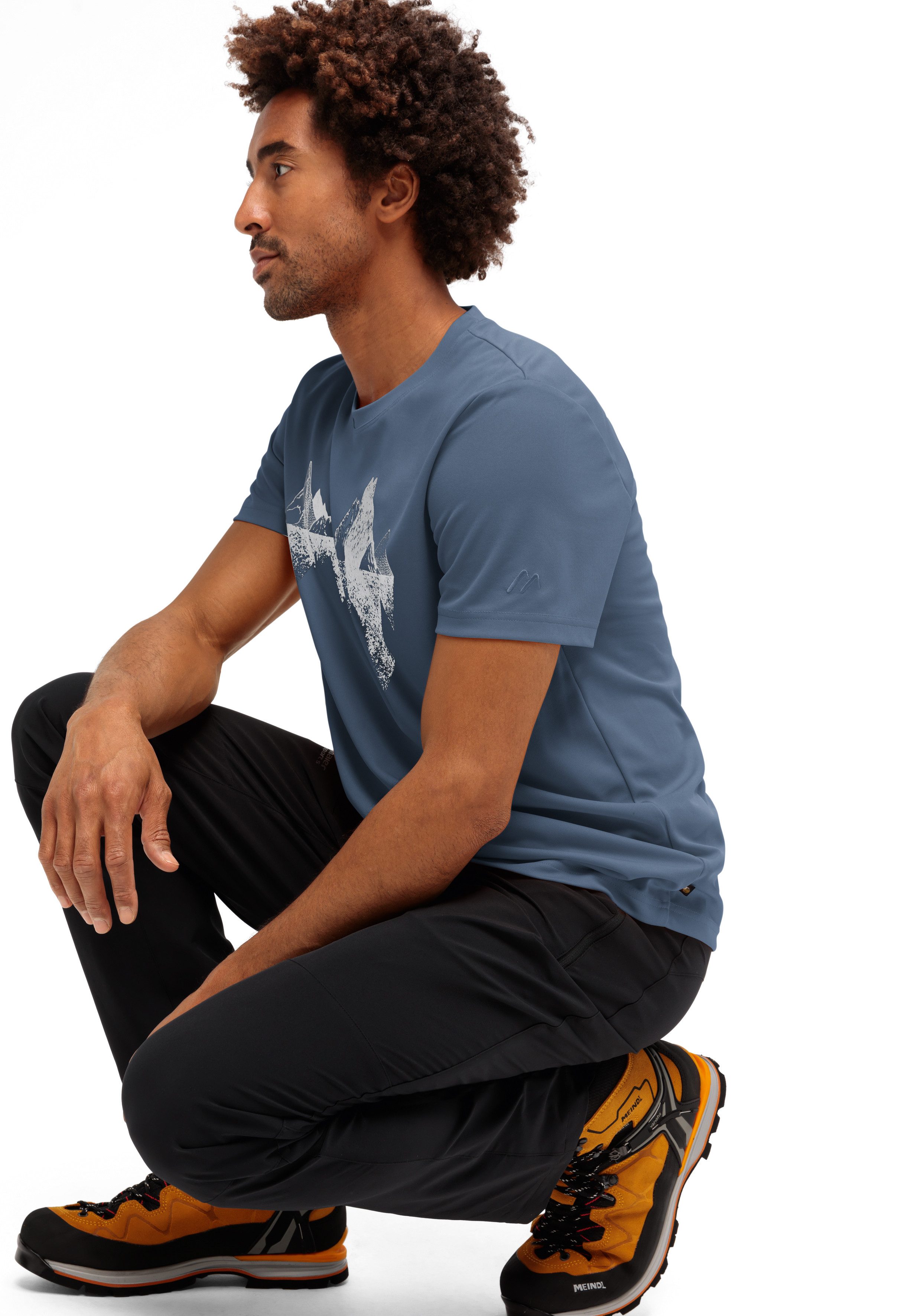Maier Sports T-shirt Tilia Pique M Heren functioneel shirt, vrijetijdsshirt met opdruk